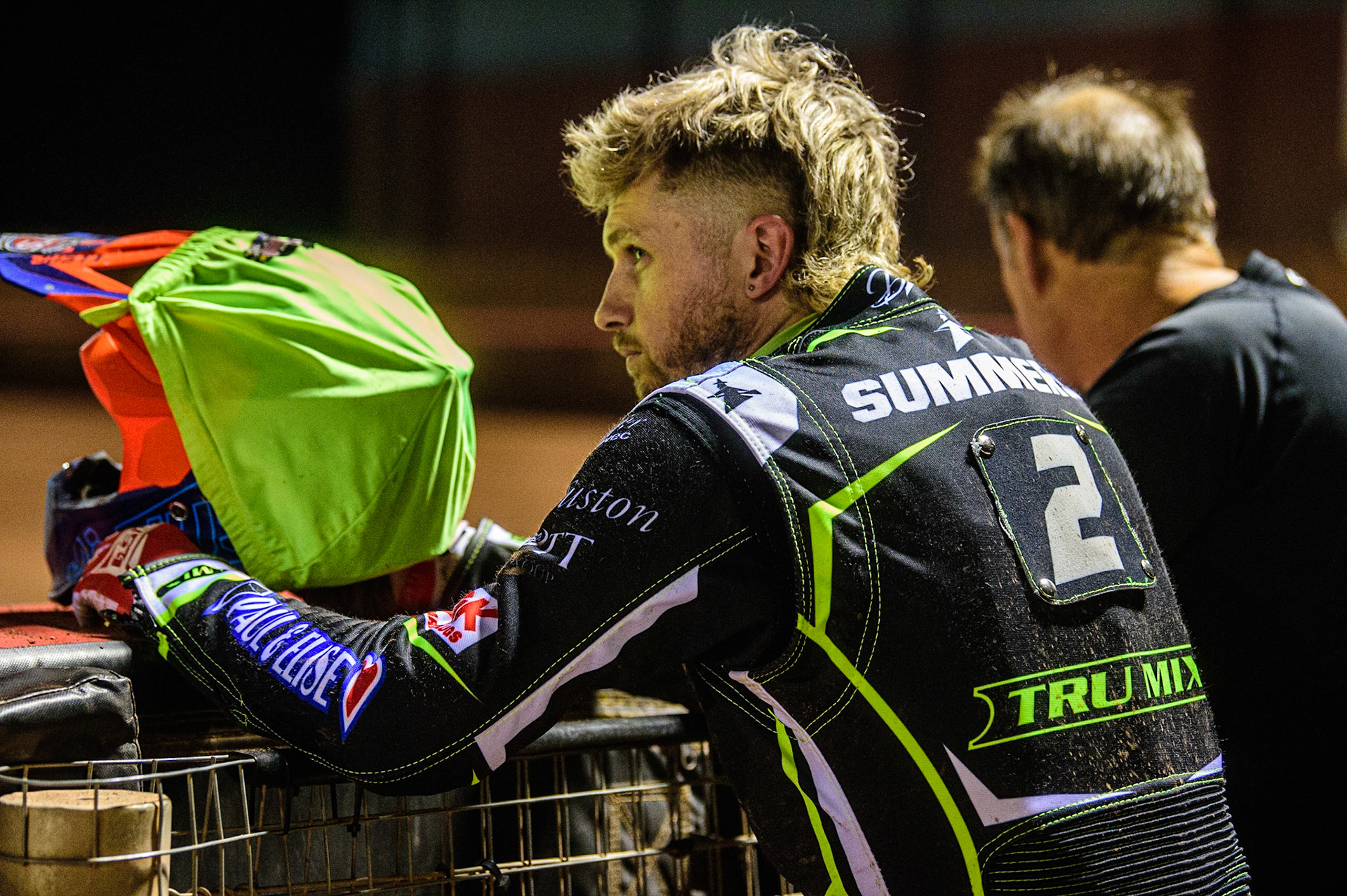 Aaron Summers  watches the track prep during the SGB Premiership Semi Final 2nd Leg between Belle Vue Aces and Ipswich Witches at the National Speedway Stadium, Manchester on Monday 3rd October 2022. (Credit: Ian Charles | MI News)