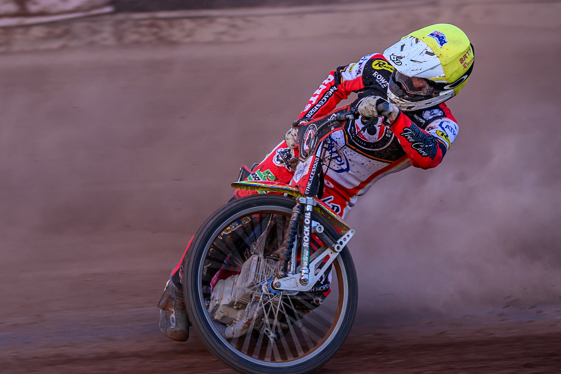 Belle Vue Aces' Tate Zischke  in action during the Rowe Motor Oil Premiership match between Birmingham Brummies and Belle Vue Aces at Perry Barr Stadium, Birmingham on Monday 28th July 2025. (Photo: Ian Charles | MI News)