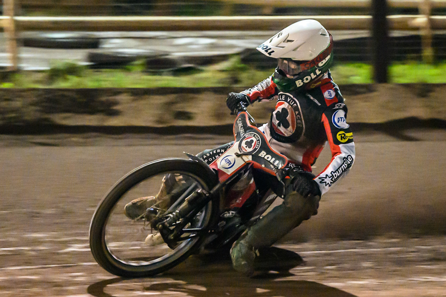 Brady Kurtz of Belle Vue Aces in action during the Rowe Motor Oil Premiership Grand Final 1st Leg match between Sheffield Tigers and Belle Vue Aces at Owlerton Stadium, Sheffield on Monday 12th October 2026. (Photo: Ian Charles | MI News)