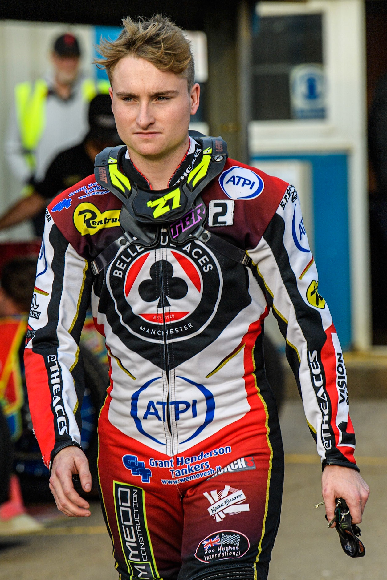 Tom Brennan  - Belle Vue ATPI Aces  during the Sports Insure Premiership match between King's Lynn Stars and Belle Vue Aces at the Adrian Flux Arena, King's Lynn on Thursday 24th August 2023. (Photo: Ian Charles | MI News)