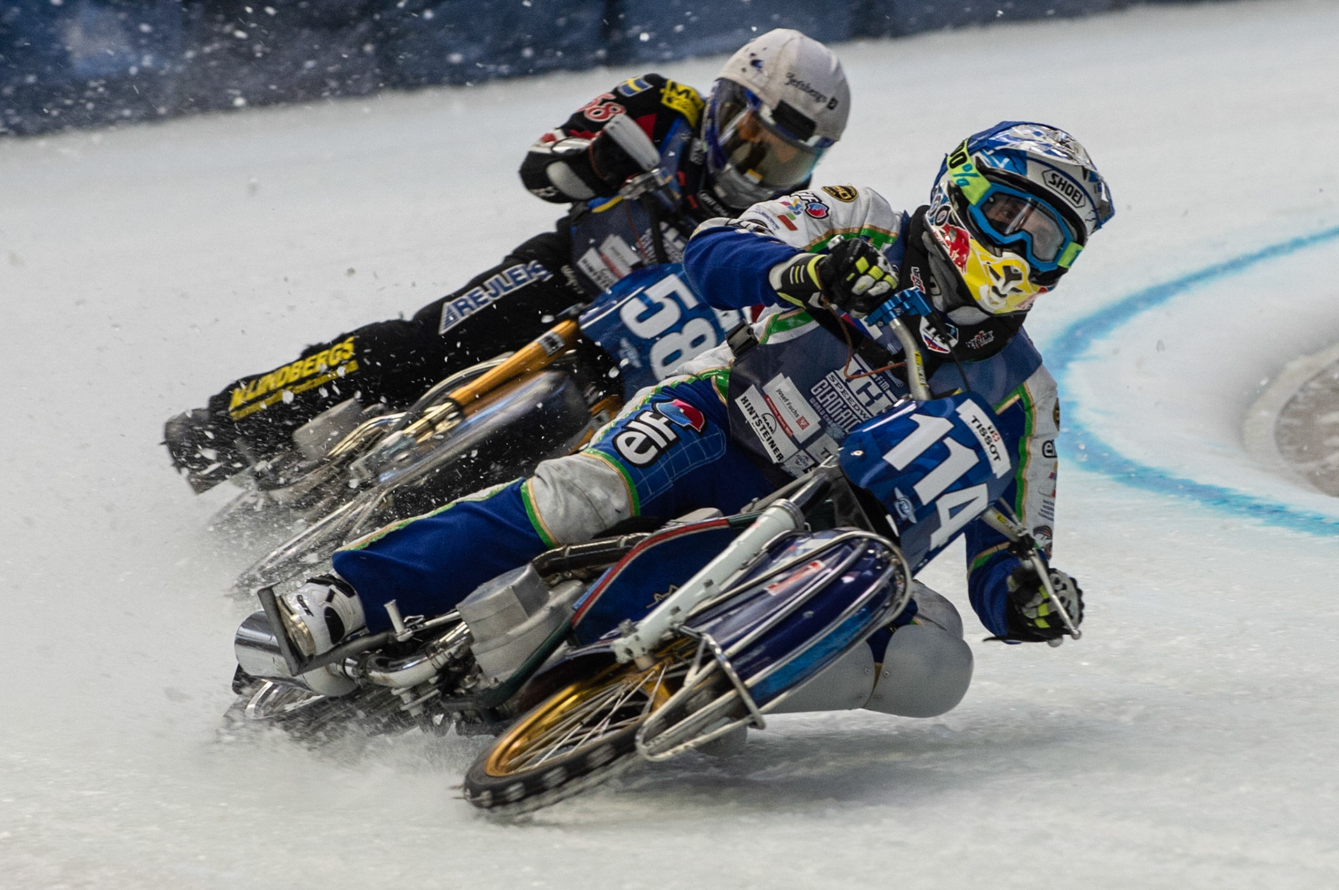 Photo: Ian Charles

Dinar Valeev (114) leads Stefan Svensson (58) 

FIM Ice Speedway Gladiators World Championship, Event 4.2, Max-Aicher-Arena, Inzell, Germany, Sunday 17 March 2019