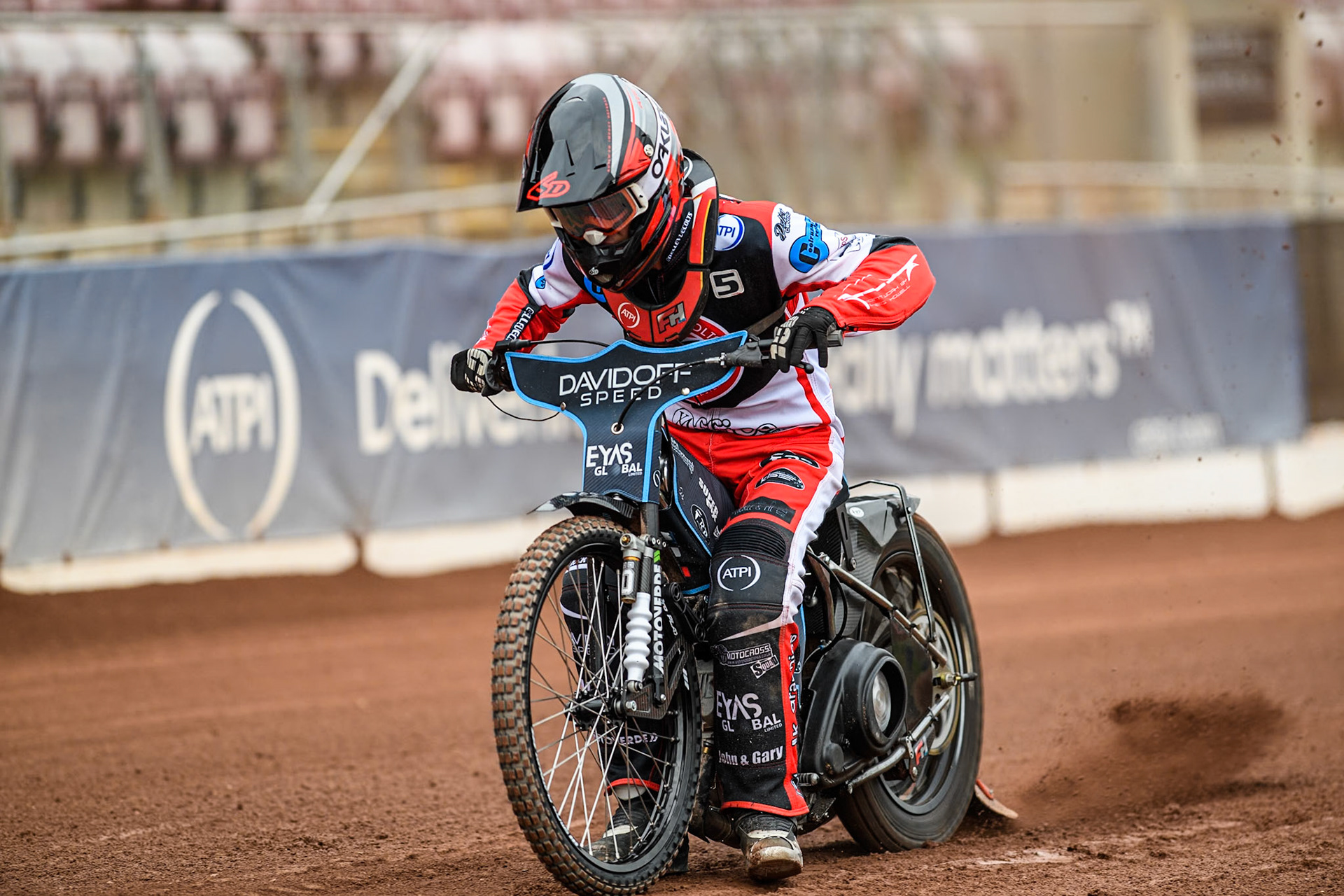 Belle Vue Colts' rider Freddy Hodder does a practice start during the Belle Vue Aces Media Day at the National Speedway Stadium, Manchester on Monday 11th March 2024. (Photo: Ian Charles | MI News)