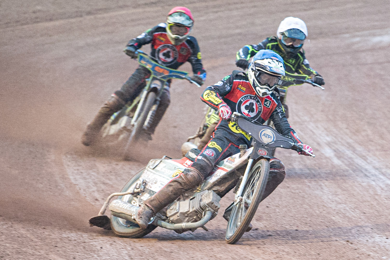 Photo by Ian Charles

Steve Worrall  (Blue) leads Danny King (White) and Dan Bewley  (Red)


Belle Vue Aces v Ipswich Witches, British Speedway Premiership, Belle Vue National Speedway Stadium, Manchester, Monday 8  July  2019