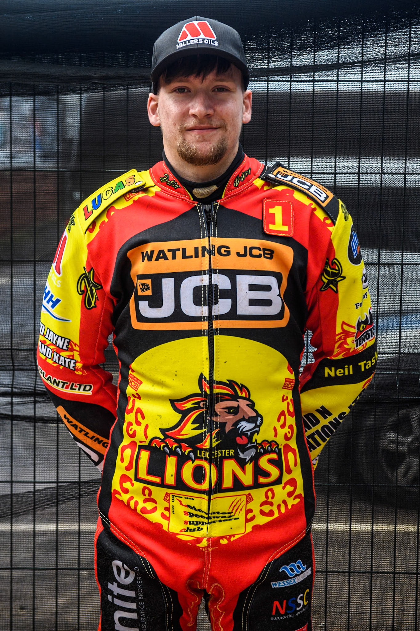 Leicester Lion Cubs' Joe Thompson during the WSRA  National Development League match between Belle Vue Colts and Leicester Lion Cubs at the National Speedway Stadium, Manchester on Friday 29th March 2024. (Photo: Ian Charles | MI News)