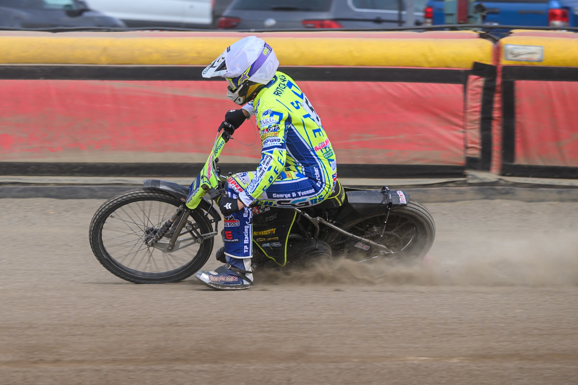 Darryl Ritchings of Oxford Chargers gets out of shape as he hits a rut during the WSRA National Development League match between Buxton Bulls and Oxford Chargers at Hi-Edge Speedway, Buxton on Sunday 2nd August 2026. (Photo: Ian Charles | MI News)