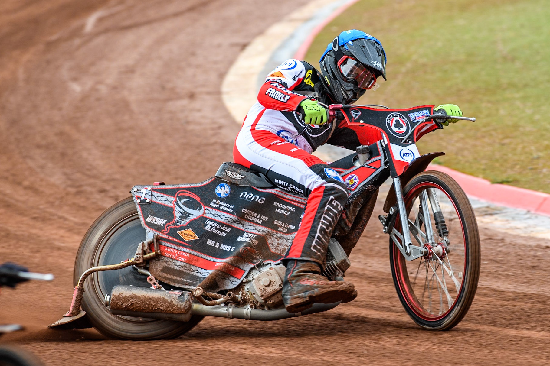 Belle Vue Aces' Connor Bailey in action during the Rowe Motor Oil Premiership match between Belle Vue Aces and Ipswich Witches at the National Speedway Stadium, Manchester on Monday 1st July 2024. (Photo: Ian Charles | MI News)