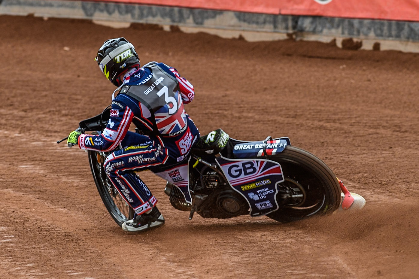 Tom Brennan of Great Britain practices during the Monster Energy FIM Speedway of Nation Semi Final 2 at the National Speedway Stadium, Manchester on Wednesday 10th July 2024. (Photo: Ian Charles | MI News)