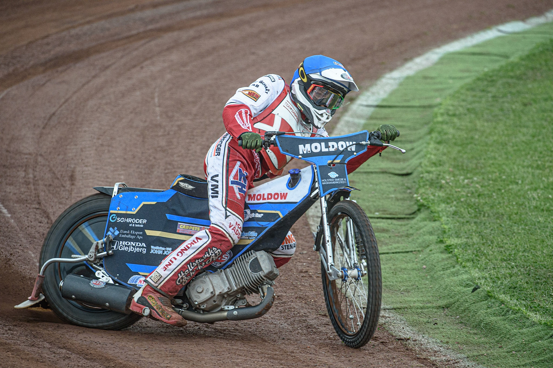 GLASGOW, UK. JUNE 19TH.  Rasmus Jensen (Denmark) in action  during the FIM Speedway Grand Prix Qualifying Round at the Peugeot Ashfield Stadium, Glasgow on Saturday 19th June 2021. (Credit: Ian Charles | MI News)