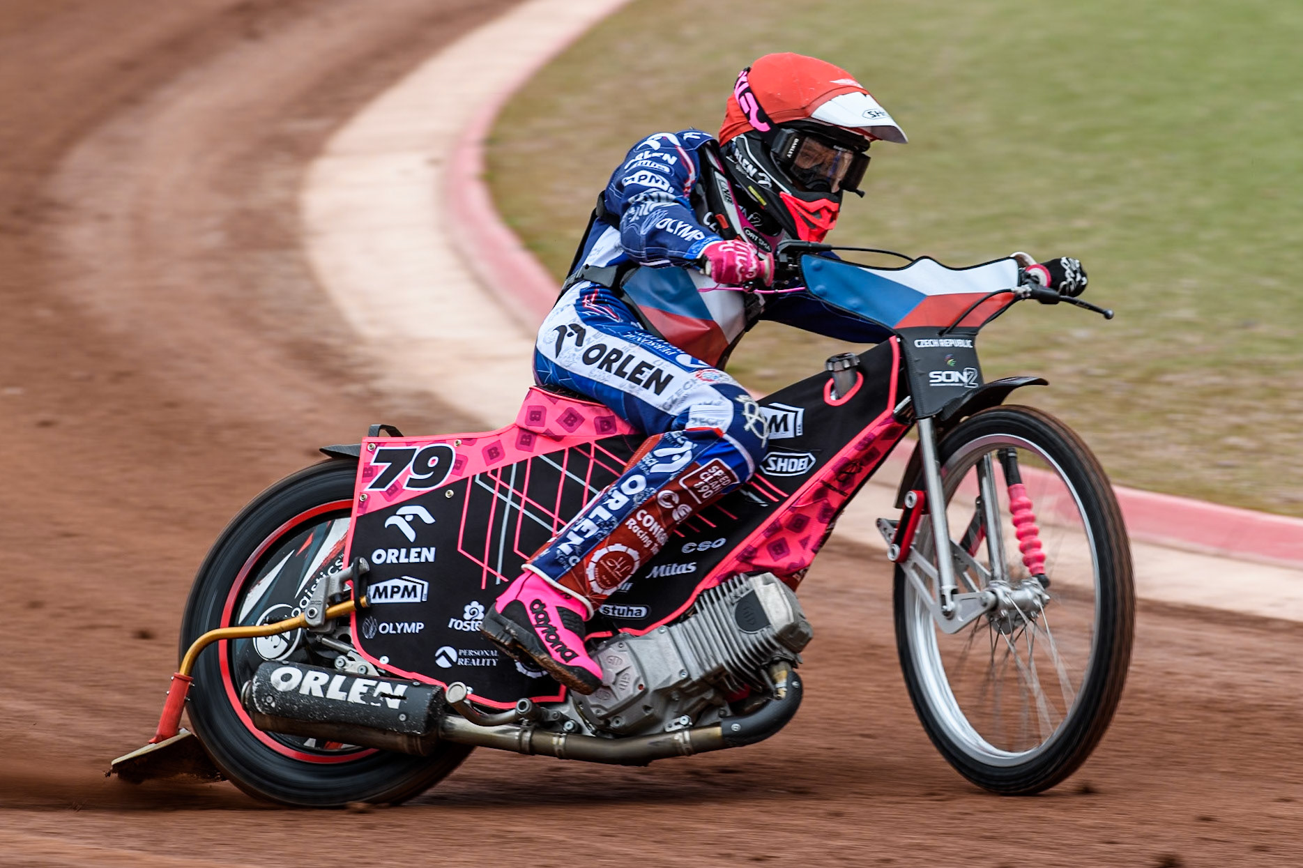 Adam Bubba Bednar of Czech Republic practices during the Monster Energy FIM Speedway of Nations 2 (Under 21) Final at the National Speedway Stadium, Manchester on Friday 12th July 2024. (Photo: Ian Charles | MI News)