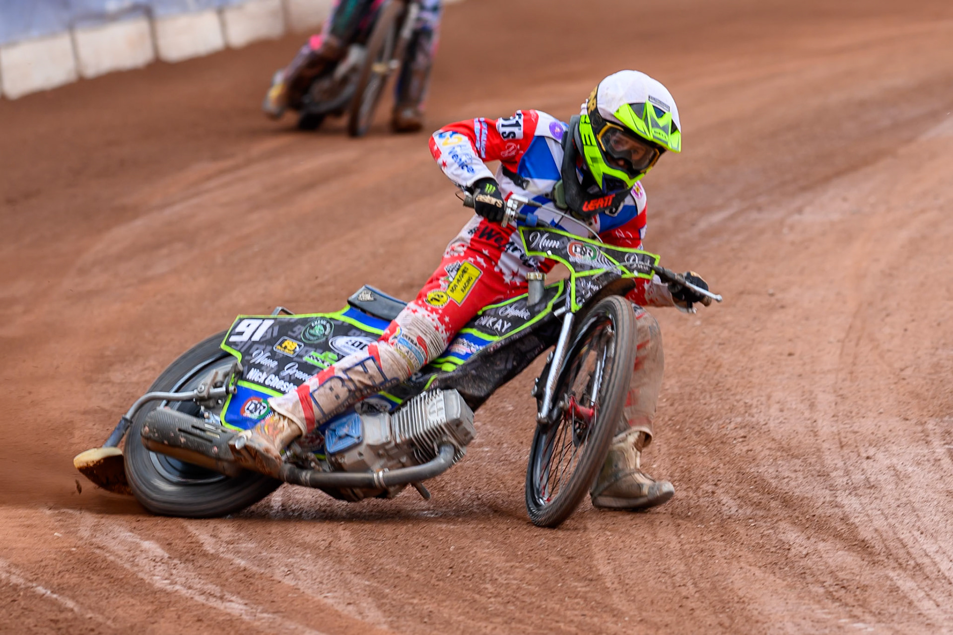 BRITISH YOUTH CHAMPIONSHIP (500cc): Ollie Binns (91) in action during the British Youth Speedway Championship at the National Speedway Stadium, Manchester on Sunday 10th May 2026. (Photo: Ian Charles | MI News)