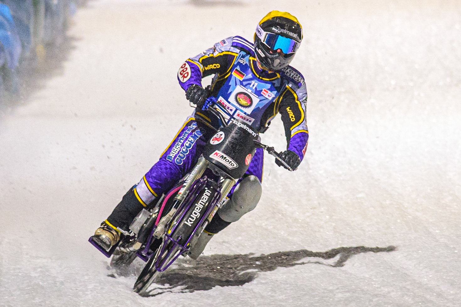 Christoph Kirchner in action during the German Individual Ice Speedway Championship at Horst-Dohm-Eisstadion, Berlin on Friday 3rd March 2023. (Photo: Ian Charles | MI News)