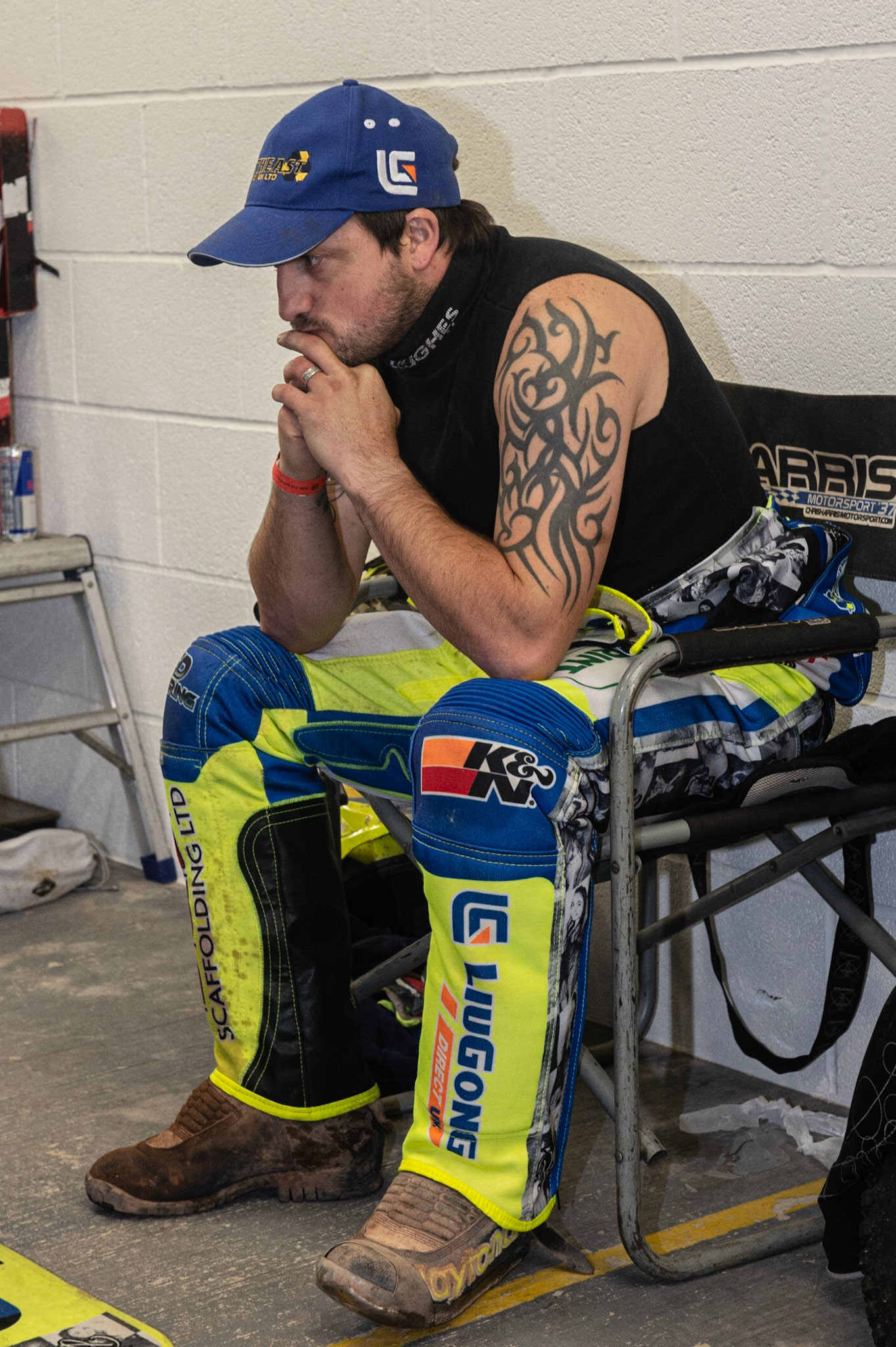 Photo: Ian CharlesChris Harris prepares for the meetingSports Insure British Speedway Championship Final, National Speedway Stadium, Manchester Monday  28  September  2020