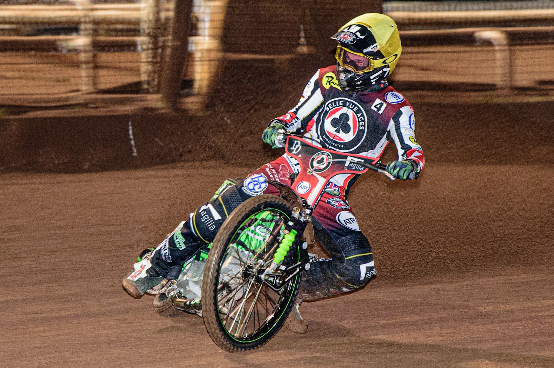 Charles Wright  of Belle Vue ‘ATPI’ Aces  in action  during the Sheffield Tigers vs Belle Vue Aces meeting in the SGP Premiership at Owlerton Stadium, Sheffield on Thursday 23rd March 2023. (Photo: Ian Charles | MI News)