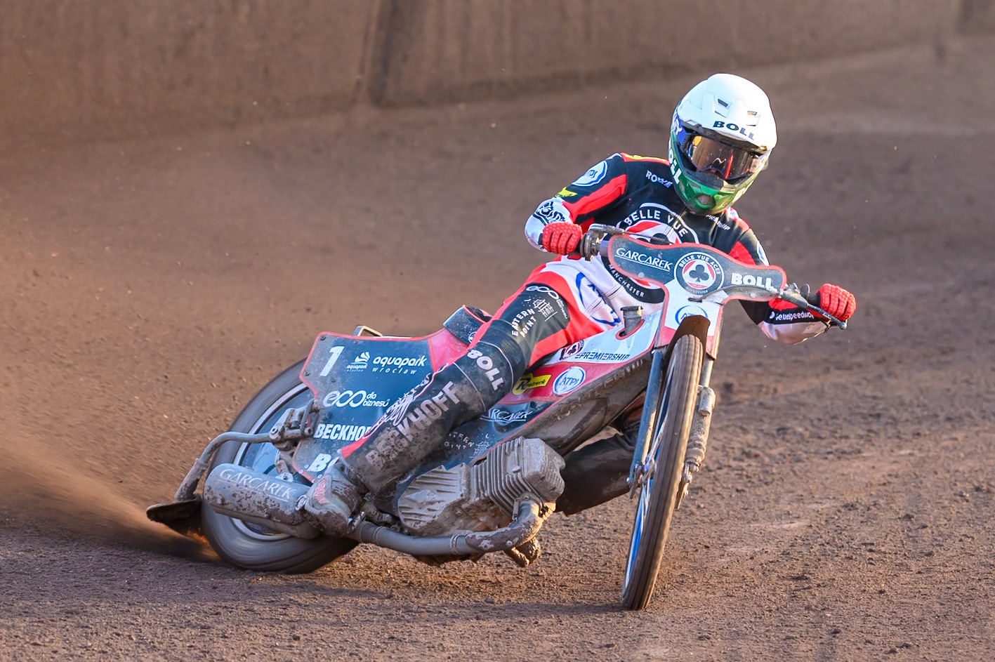 Brady Kurtz of Belle Vue Aces in action during the Rowe Motor Oil Premiership match between Sheffield Tigers and Belle Vue Aces at Owlerton Stadium, Sheffield on Monday 25th May 2026. (Photo: Ian Charles | MI News)
