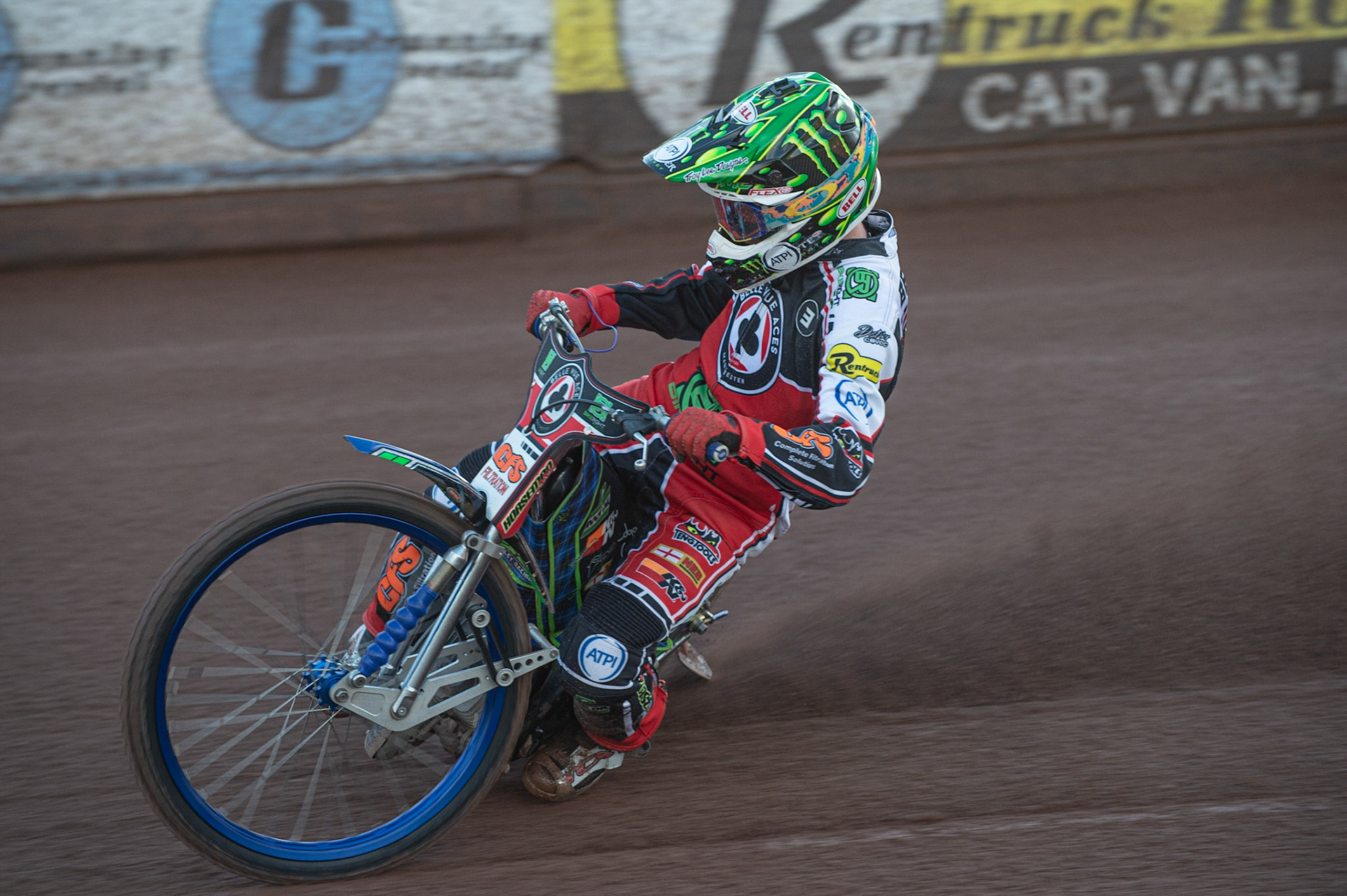 Photo: Ian CharlesDan Bewley of Belle Vue 'BikeRight' Aces  in action Belle Vue ‘Bikerite ’Aces v ‘ATPI’ All Stars, Premiership Challenge, National Speedway Stadium, Manchester Thursday  24  September  2020