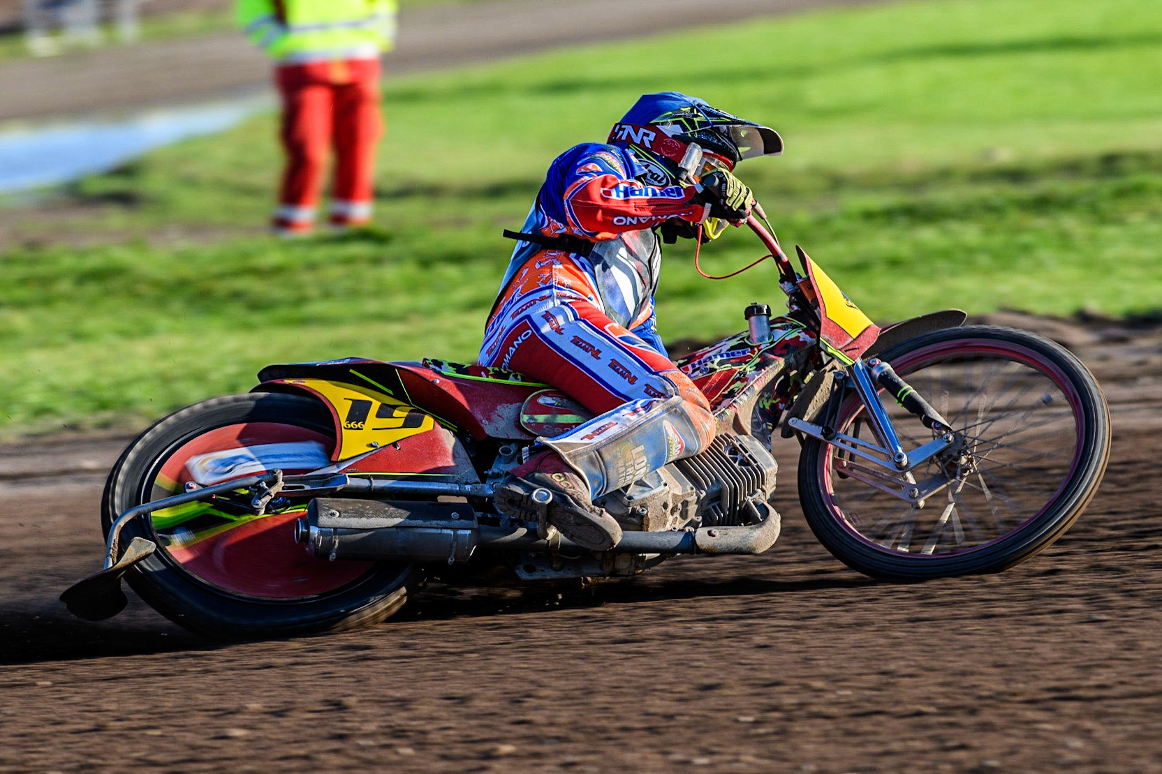 The unbeaten Romano Hummel in action during the FIM Long Track Of Nations event at the Speed Centre Roden on Sunday 24th September 2023. (Photo: Ian Charles | MI News)