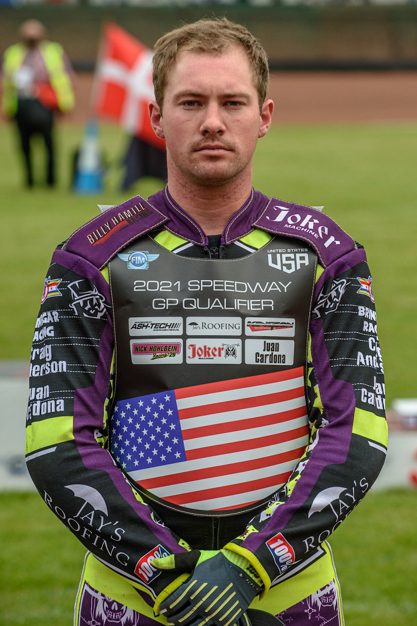 GLASGOW, UK. JUNE 19TH.  Max Ruml (USA) during the FIM Speedway Grand Prix Qualifying Round at the Peugeot Ashfield Stadium, Glasgow on Saturday 19th June 2021. (Credit: Ian Charles | MI News)