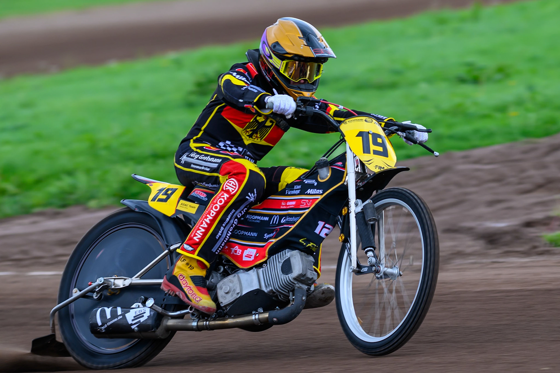 Lukas Fienhage (19) of Germany during practice for  the FIM Long Track of Nations 2026 at the Speed Centre Roden in the Netherlands on Sunday 20th September 2026. (Photo: Ian Charles | MI News)