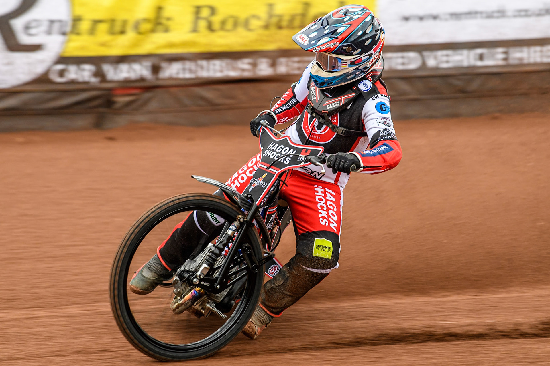 Belle Vue Colts' rider Sam Hagon in action during the Belle Vue Aces Media Day at the National Speedway Stadium, Manchester on Monday 11th March 2024. (Photo: Ian Charles | MI News)