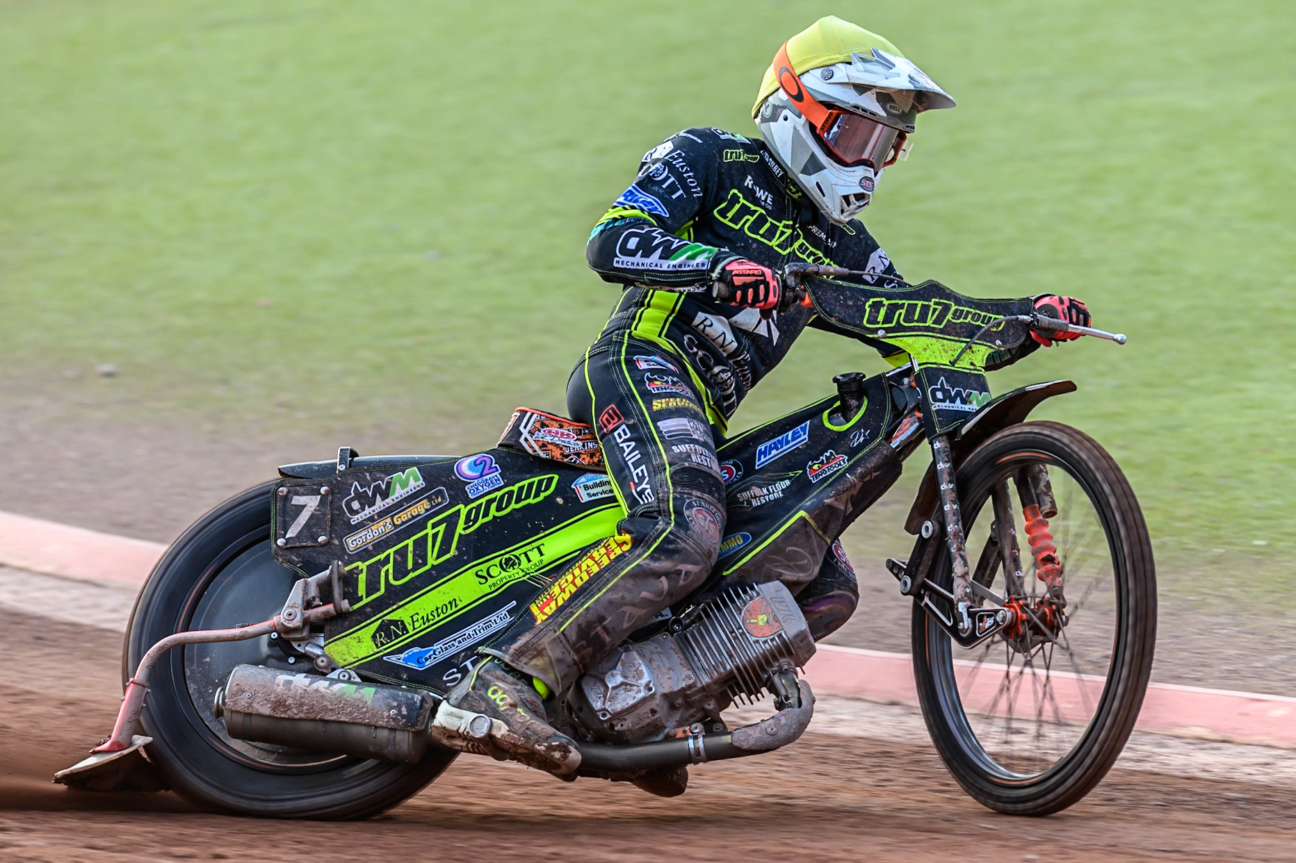 Ipswich Witches' Jordan Jenkins  in action during the Rowe Motor Oil Premiership match between Belle Vue Aces and Ipswich Witches at the National Speedway Stadium, Manchester on Monday 30th June 2025. (Photo: Ian Charles | MI News)