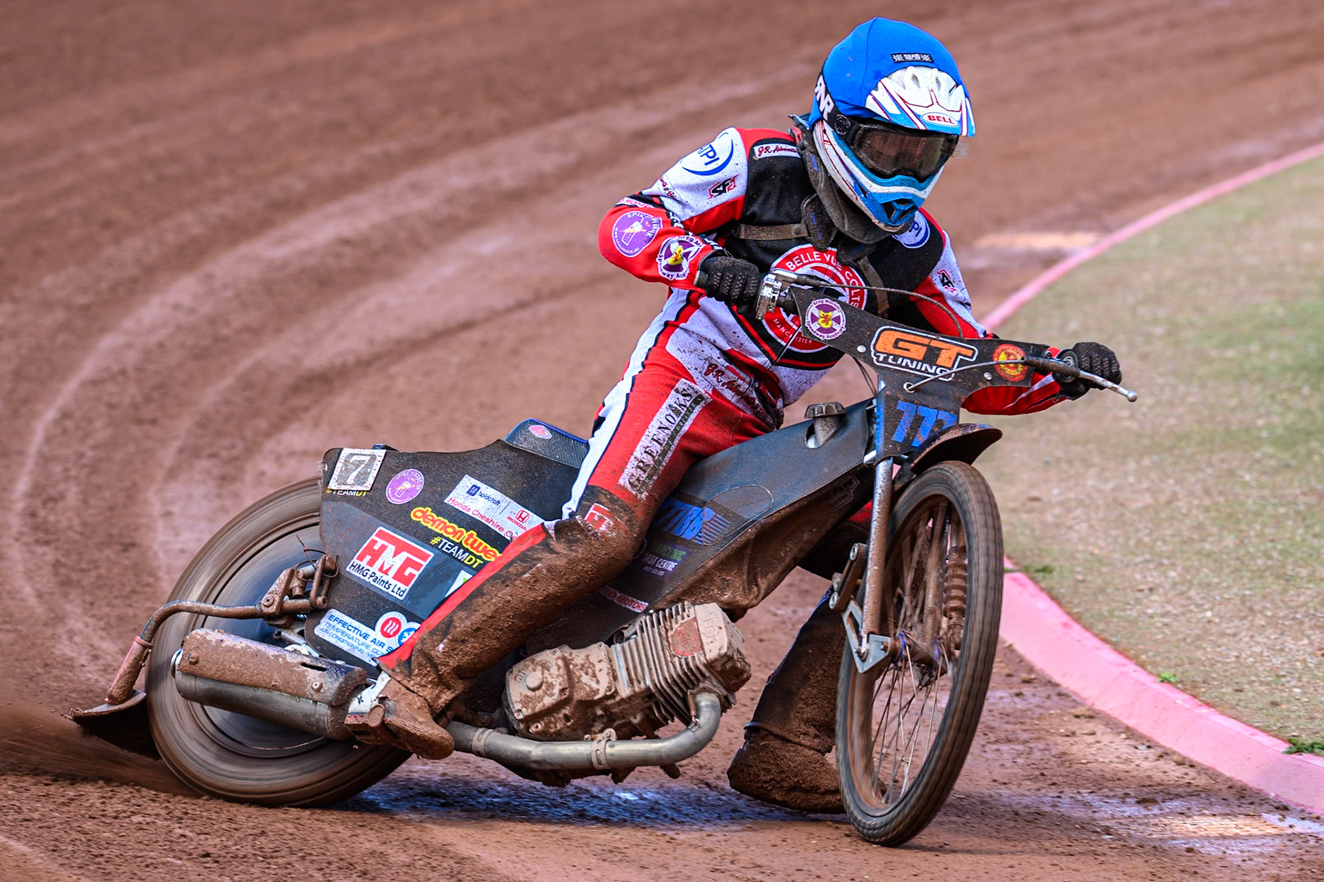 Belle Vue Colts' Billy Budd  in action during the WSRA National Development League match between Belle Vue Colts and Oxford Chargers at the National Speedway Stadium, Manchester on Sunday 1st June 2025. (Photo: Ian Charles | MI News)