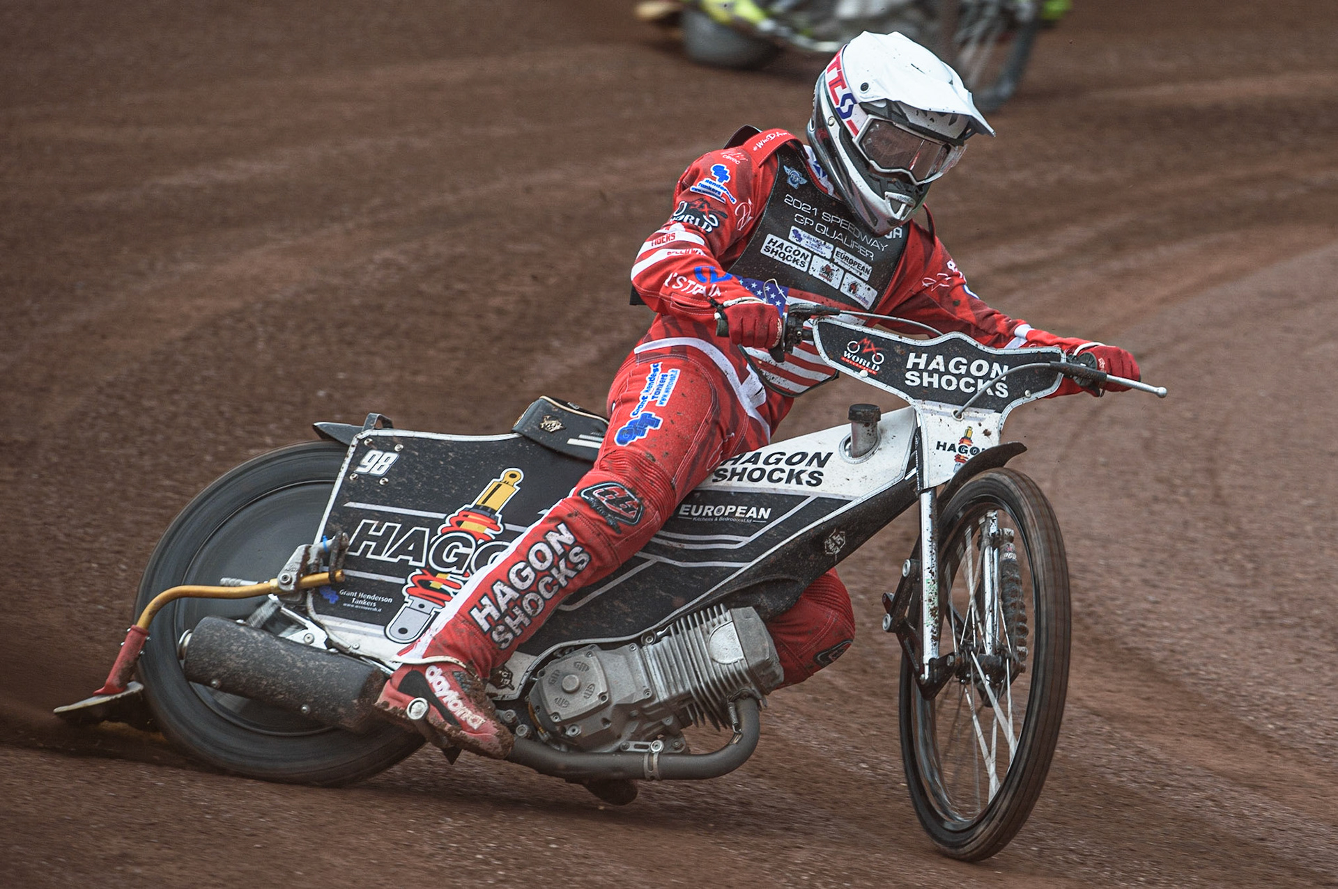 GLASGOW, UK. JUNE 19TH.  Broc Nicol (USA) in action  during the FIM Speedway Grand Prix Qualifying Round at the Peugeot Ashfield Stadium, Glasgow on Saturday 19th June 2021. (Credit: Ian Charles | MI News)