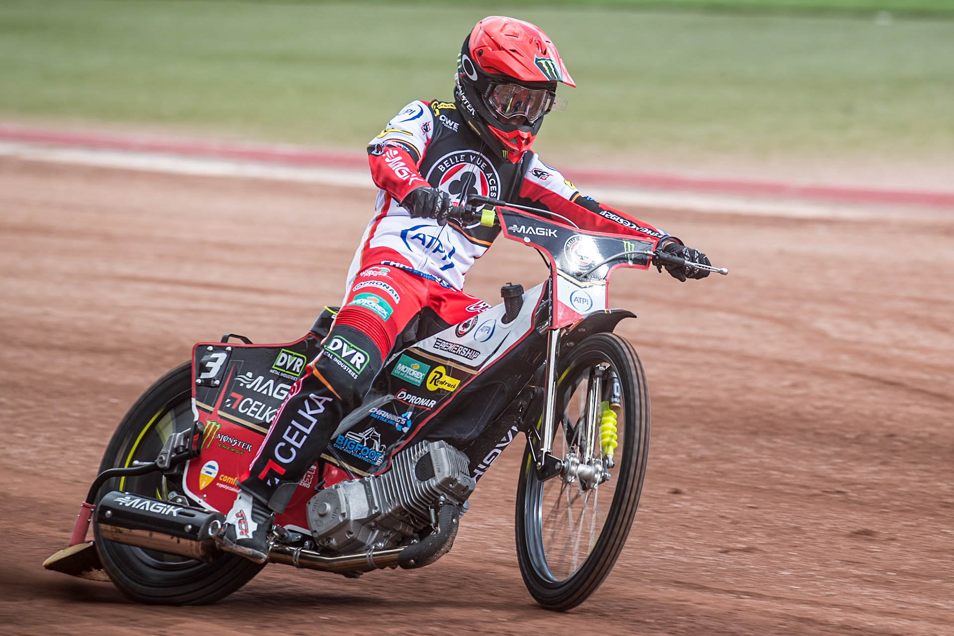 Jaimon Lidsey in action during the Belle Vue Aces Media Day at the National Speedway Stadium, Manchester on Wednesday 12th March 2025. (Photo: Ian Charles | MI News)