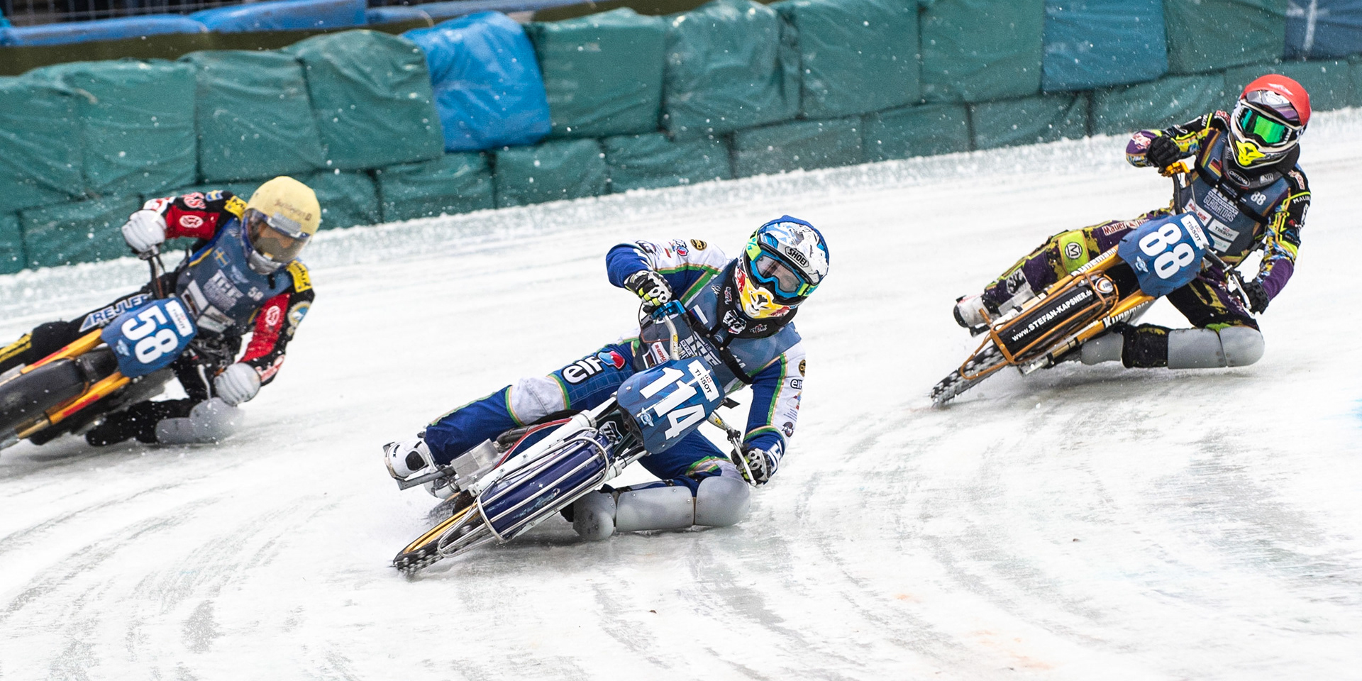 Photo: Ian Charles

Dinar Valeev (114) leads Stefan Svensson (58) and Max Niedermaier (88)

FIM Ice Speedway Gladiators World Championship, Final 3.2, Horst-Dohm Eisstadion, Berlin, Germany Sunday  3  March  2019