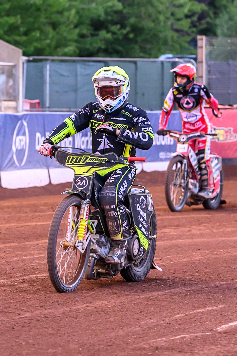 Ipswich Witches' Emil Saifutdinov  acknowledges the fans after the final heat during the Rowe Motor Oil Premiership match between Belle Vue Aces and Ipswich Witches at the National Speedway Stadium, Manchester on Monday 30th June 2025. (Photo: Ian Charles | MI News)