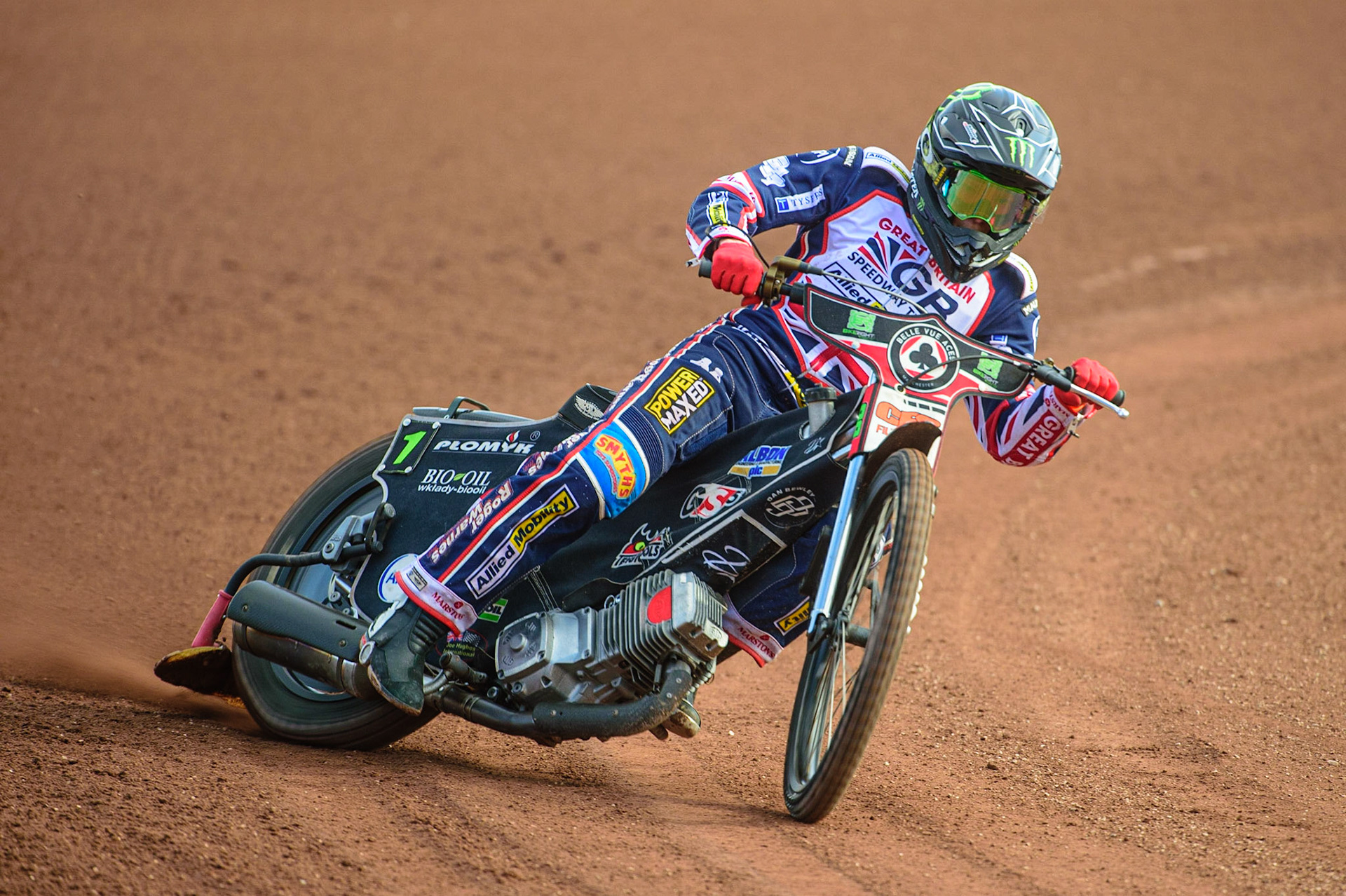 MANCHESTER, UK. MAR 14TH Dan Bewley, former Belle Vue rider gets some practice laps in during the Belle Vue Speedway Media Day at the National Speedway Stadium, Manchester on Monday 14th March 2022. (Credit: Ian Charles | MI News)