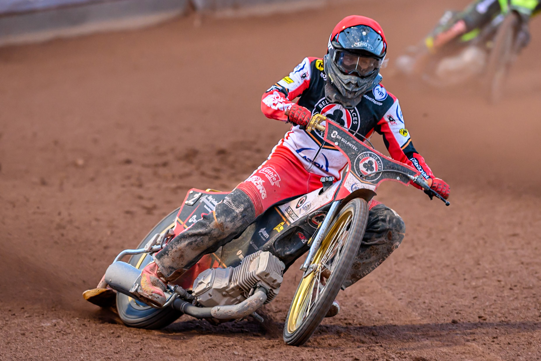 Norick Blödorn of Belle Vue Aces  in action during the Rowe Motor Oil Premiership match between Belle Vue Aces and Ipswich Witches at the National Speedway Stadium, Manchester on Monday 4th August 2025. (Photo: Ian Charles | MI News)