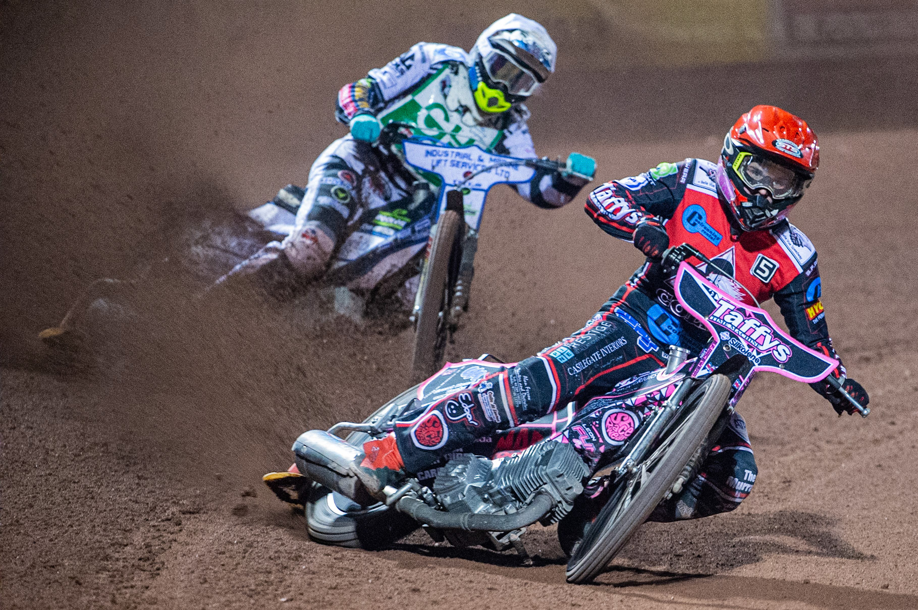 Photo: Ian Charles

Leon Flint  (Red) leads Max Clegg  (White)

Belle Vue Colts v Cradley Heathens, SGB National League KO Cup Semi Final 2nd Leg, Belle Vue National Speedway Stadium, Manchester, Wednesday 18  September  2019