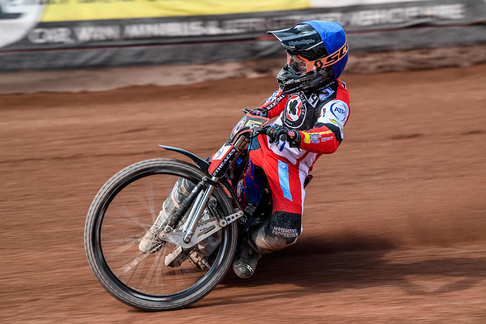 Belle Vue Aces' Ben Cook  in action during the Rowe Motor Oil Premiership match between Belle Vue Aces and Sheffield Tigers at the National Speedway Stadium, Manchester on Monday 26th August 2024. (Photo: Ian Charles | MI News)