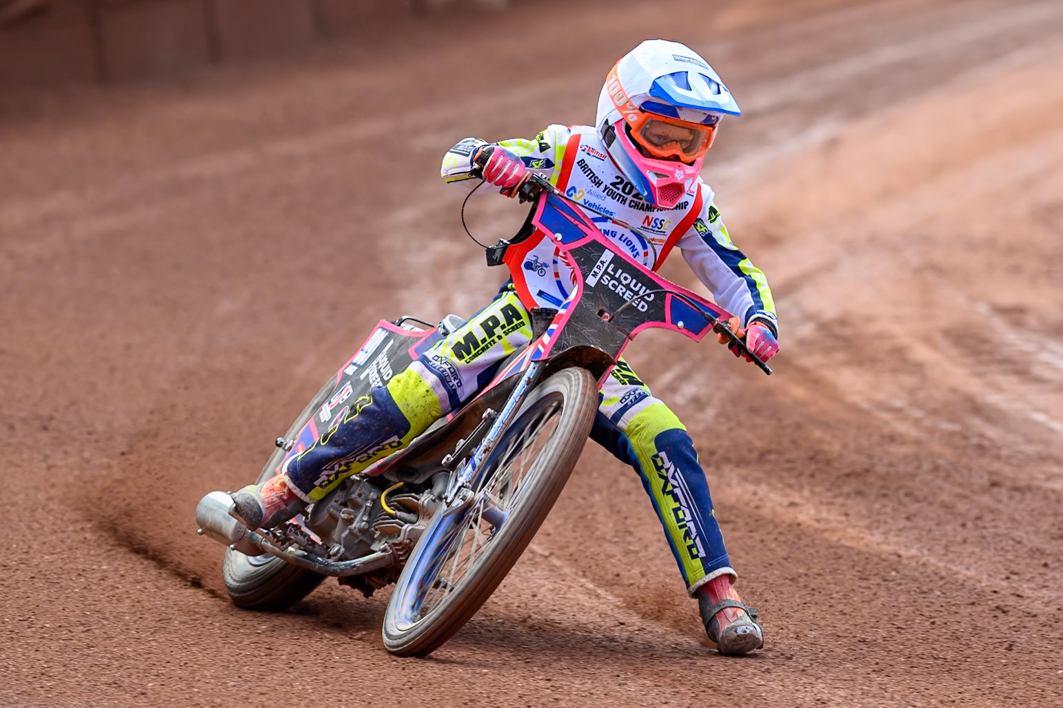 BRITISH YOUTH CHAMPIONSHIP 125cc Rex Austin (991) in action during the British Youth Championship (125cc) at the National Speedway Stadium, Manchester on Sunday 19th July 2026. (Photo: Ian Charles | MI News)