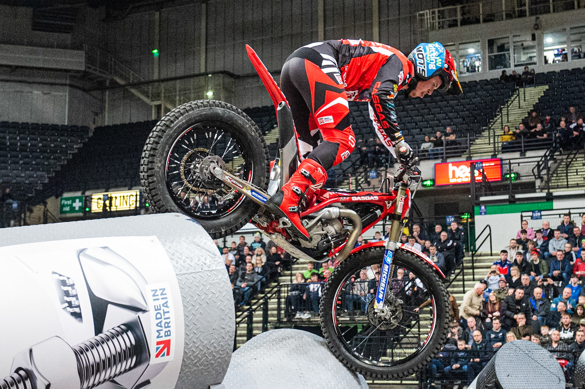 SHEFFIELD, ENGLAND  - DECEMBER 28TH  Jack Price, UK (GasGas) on section 3  during the 25th Anniversary Sheffield Indoor Trial at the FlyDSA Arena, Sheffield on Saturday 28th December 2019. (Credit: Ian Charles | MI News)