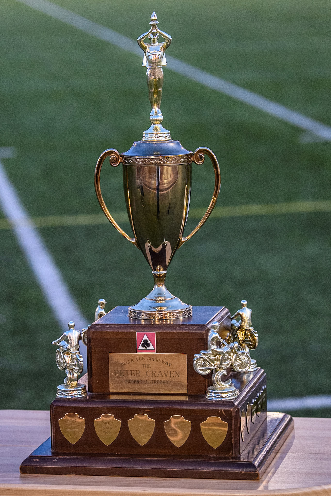 The Peter Craven Memorial Trophy during the Peter Craven Memorial Trophy meeting at the National Speedway Stadium, Manchester on Monday 18th March 2024. (Photo: Ian Charles | MI News)