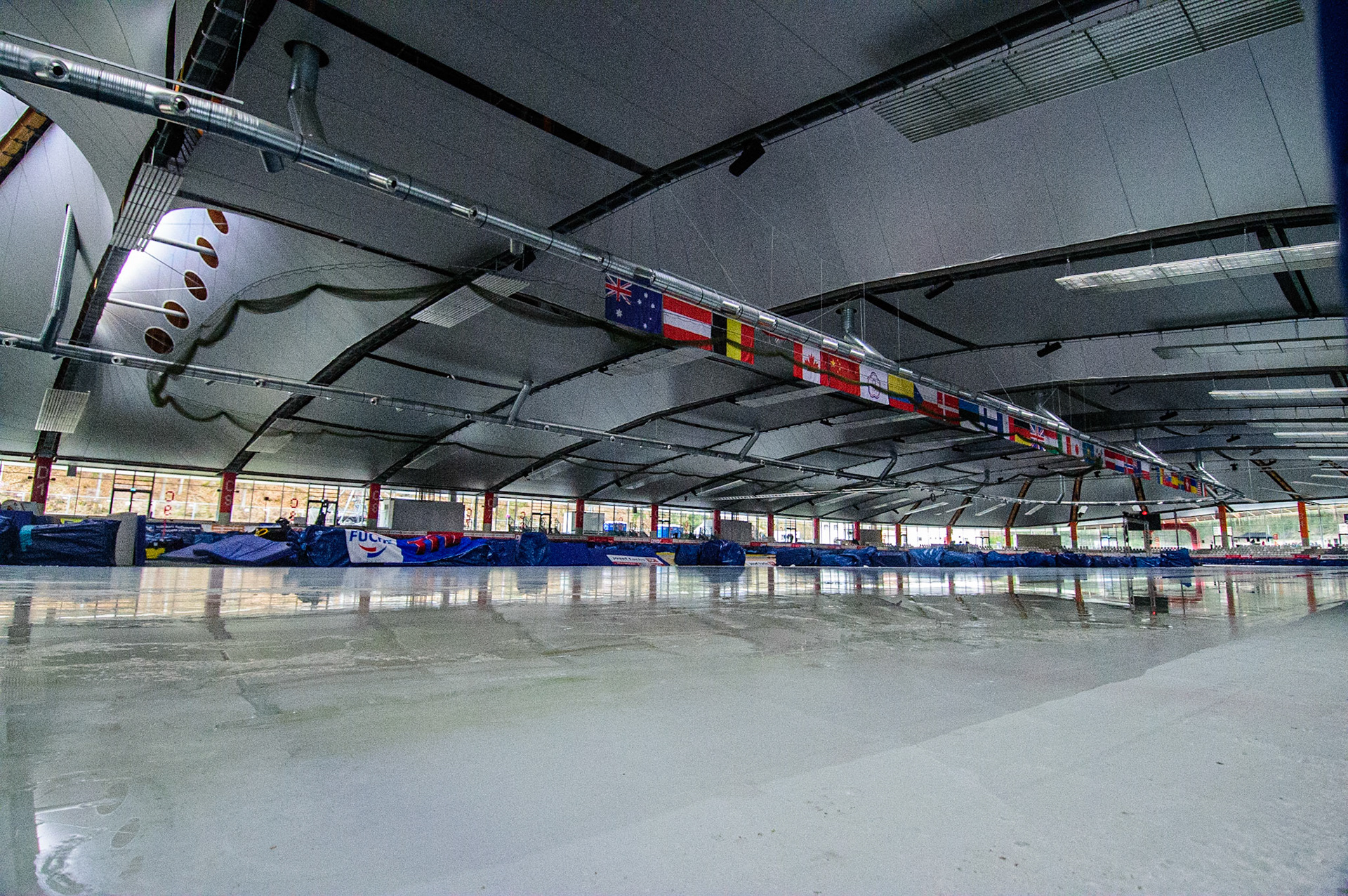 General view of the Ice Track during the Ice Speedway Gladiators World Championship Final 2 at Max-Aicher-Arena, Inzell, Germany on Sunday 19th March 2023. (Photo: Ian Charles | MI News)