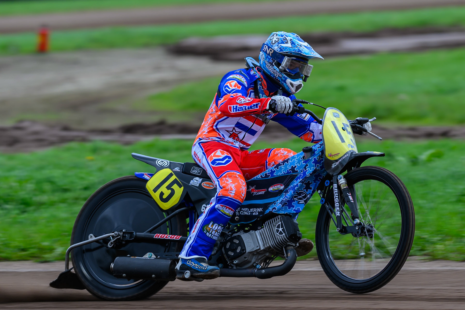 Dave Meijerink (15) of Netherlands during practice for  the FIM Long Track of Nations 2026 at the Speed Centre Roden in the Netherlands on Sunday 20th September 2026. (Photo: Ian Charles | MI News)