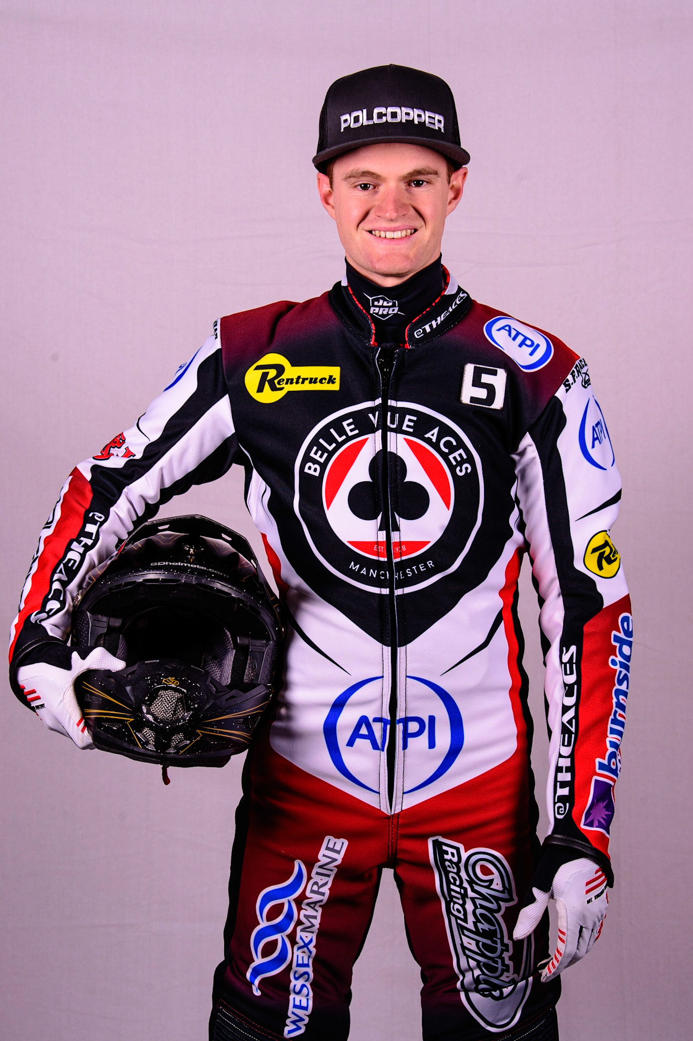MANCHESTER, UK. MAR 14TH Brady Kurtz - Belle Vue 'ATPI' Aces during the Belle Vue Speedway Media Day at the National Speedway Stadium, Manchester on Monday 14th March 2022. (Credit: Ian Charles | MI News)