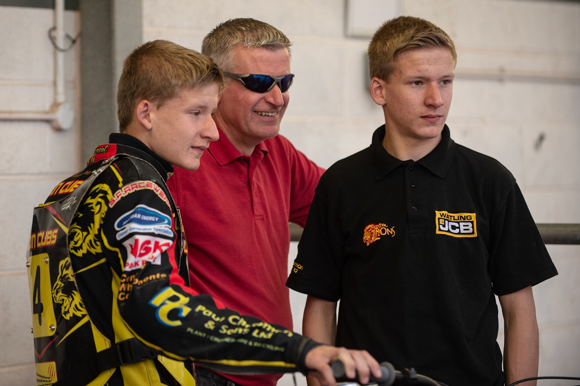 Photo: Ian Charles

(l-r) Dan Thomson, Dad Darren Thomson and Joe Thomson at Belle Vue

Belle Vue Colts v Leicester Cubs, SGB National League, Belle Vue National Speedway Stadium, Manchester, Thursday 8  August  2019