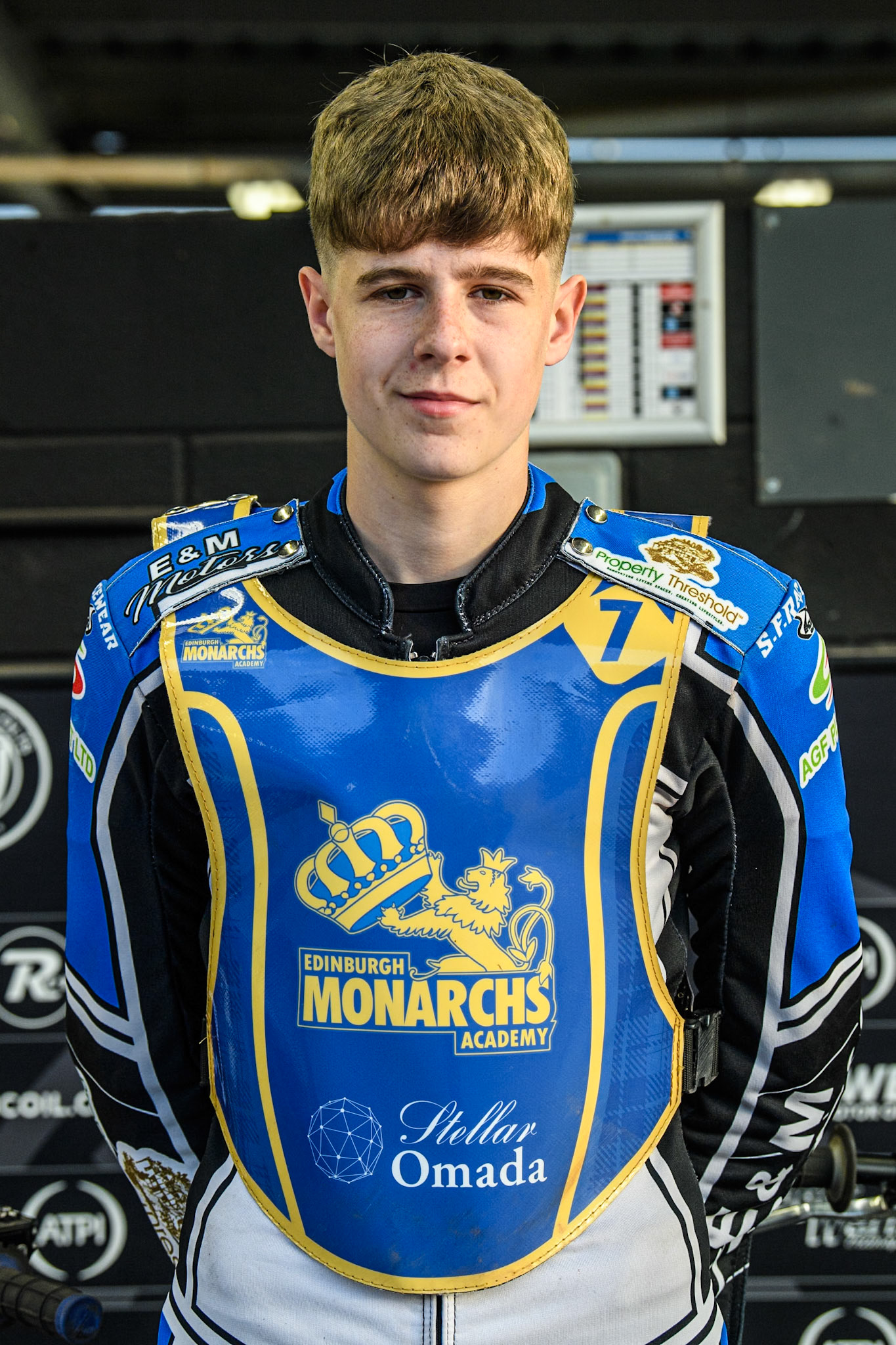 Edinburgh Monarchs' Guest Rider Lee Harrison during the WSRA National Development League match between Belle Vue Aces and Edinburgh Monarchs at the National Speedway Stadium, Manchester on Friday 30th August 2024. (Photo: Ian Charles | MI News)