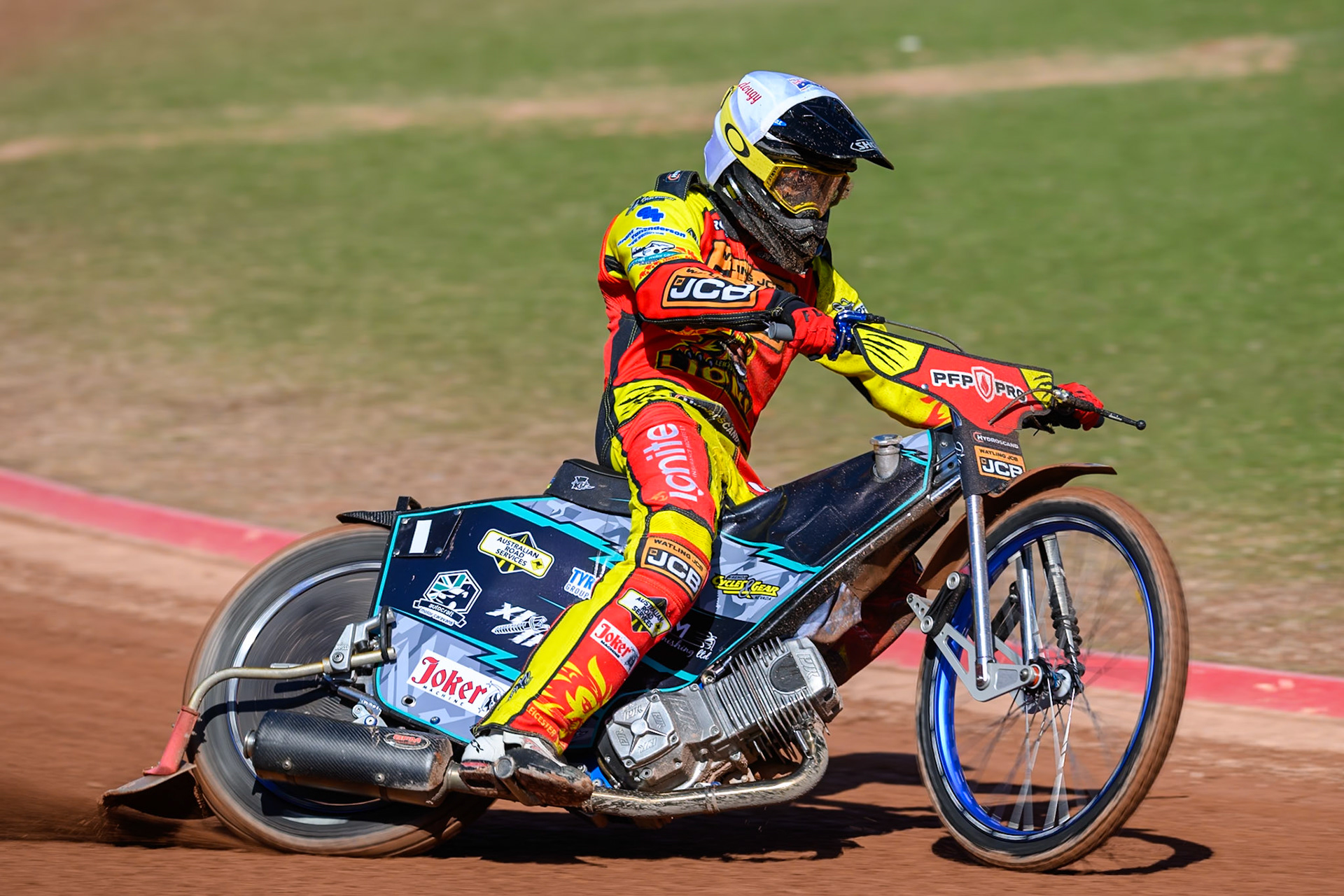 Ryan Douglas of Leicester Lions  in action during the Knockout Cup Northern Section match between Belle Vue Aces and Leicester Lions at the National Speedway Stadium, Manchester on Monday 6th April 2026. (Photo: Ian Charles | MI News)