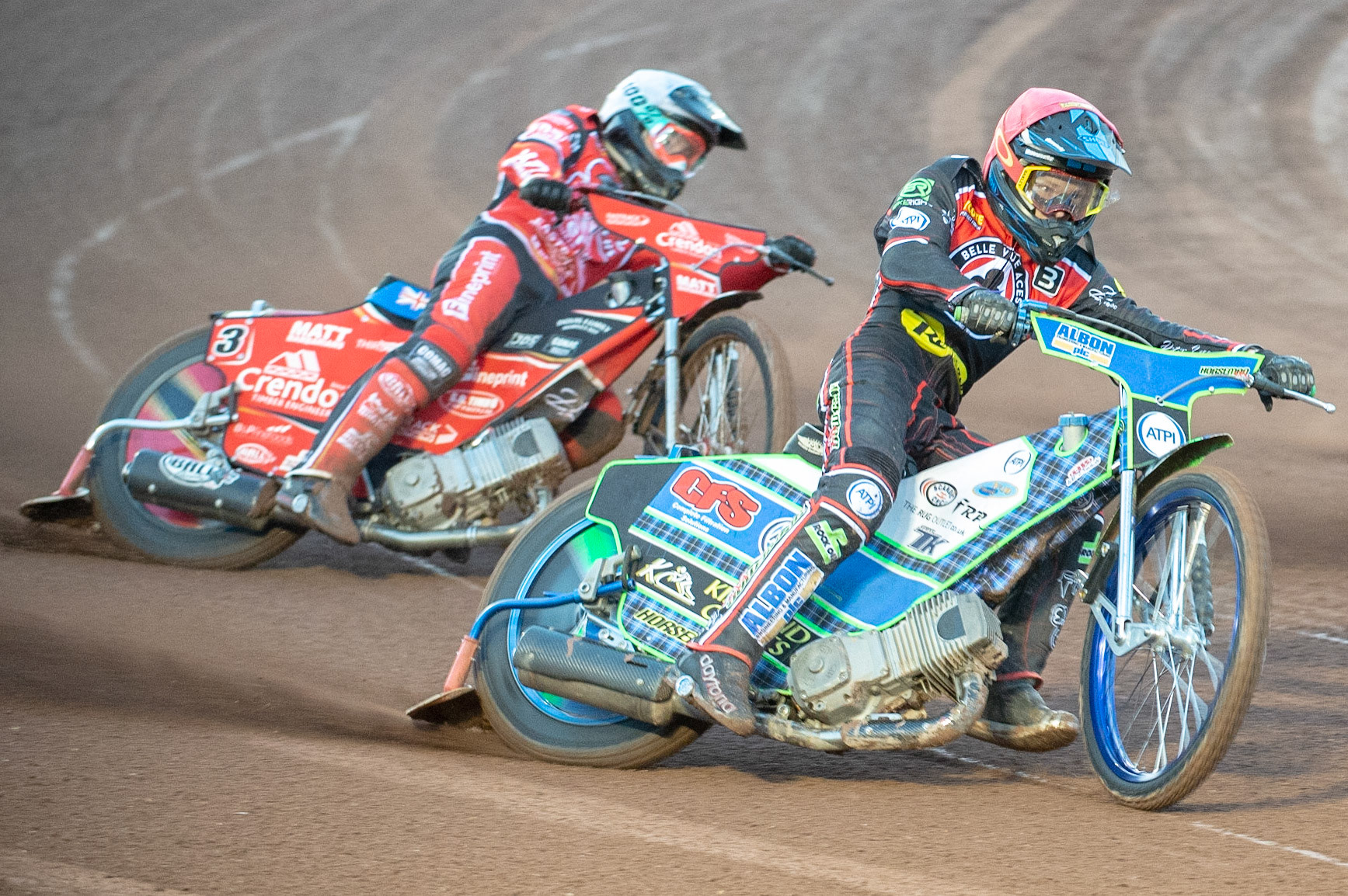 Photo by Ian Charles:

Dan Bewley (Red) leads Bradley Wilson-Dean (White)

Belle Vue Aces v Peterborough Panthers, National Speedway Stadium, Manchester, Wednesday, 10, April, 2019