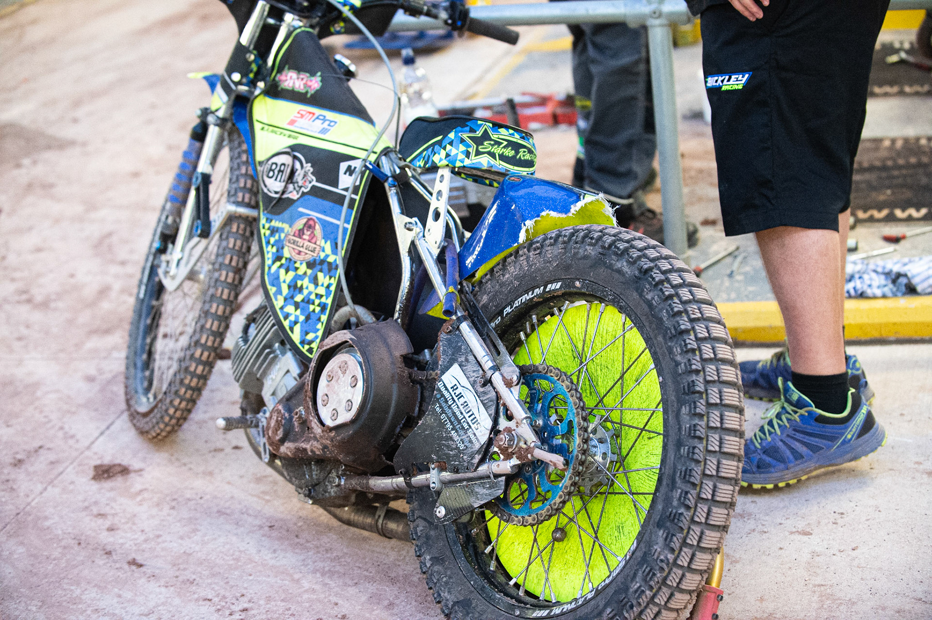 Photo: Ian Charles

Paul Starke\s first bike after his Heat 13 crash 


Sports Insure British Final,  Belle Vue National Speedway Stadium, Manchester Monday 29  July  2019