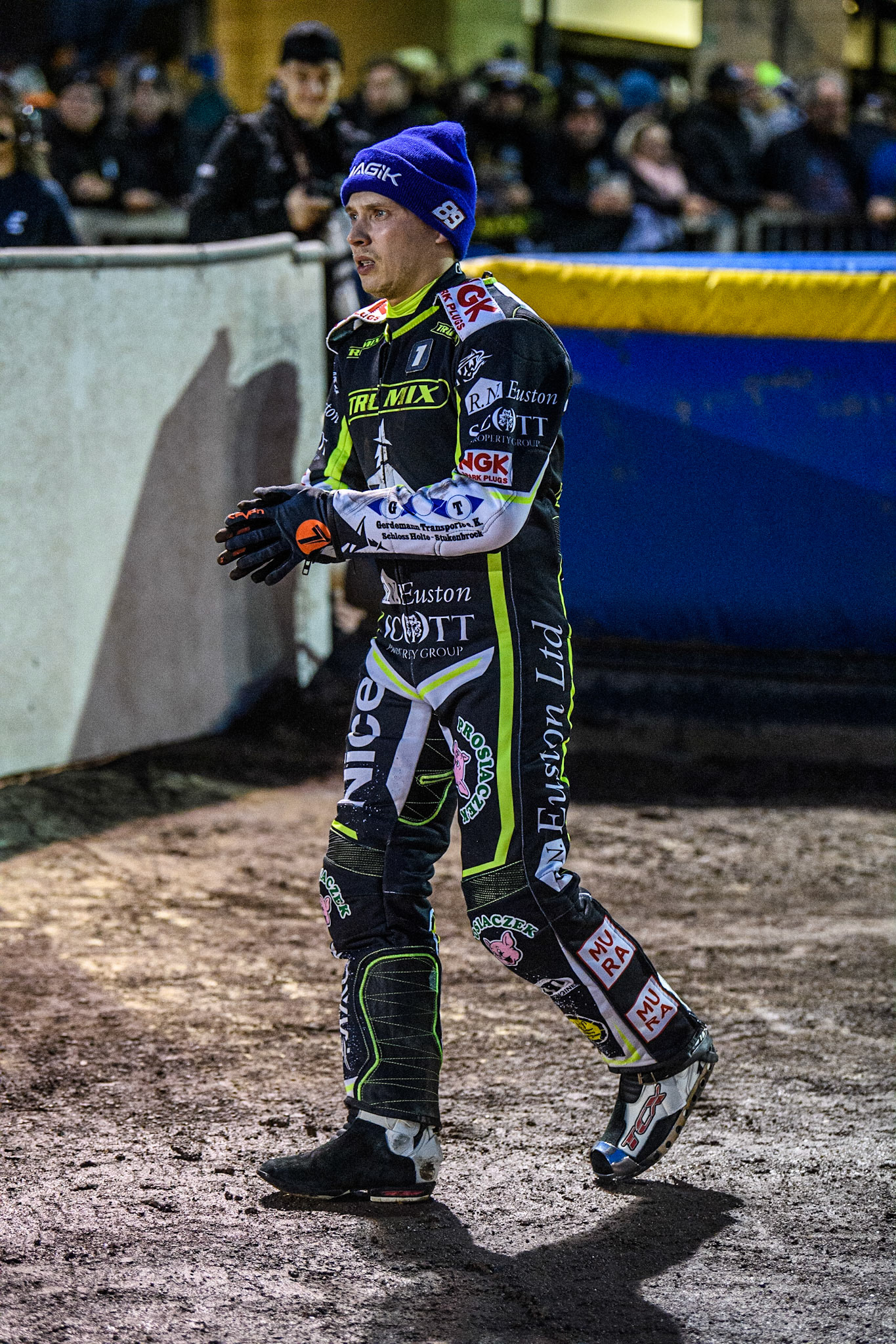 Emil Sayfutdinov checks out the track during the Sports Insure Premiership Grand Final Second Leg match between Sheffield Tigers and Ipswich Witches at Owlerton Stadium, Sheffield on Thursday 5th October 2023. (Photo: Ian Charles | MI News)