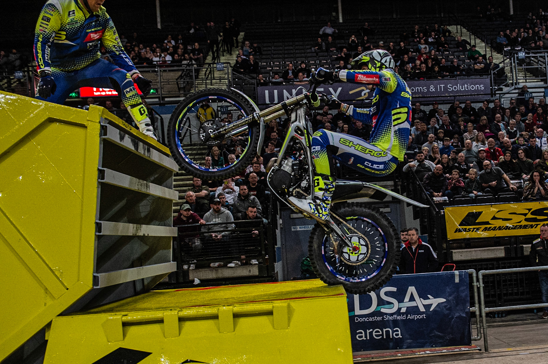 SHEFFIELD, ENGLAND  - DECEMBER 28TH  Jack Peace, UK (Sherco) on Section 6  during the 25th Anniversary Sheffield Indoor Trial at the FlyDSA Arena, Sheffield on Saturday 28th December 2019. (Credit: Ian Charles | MI News)