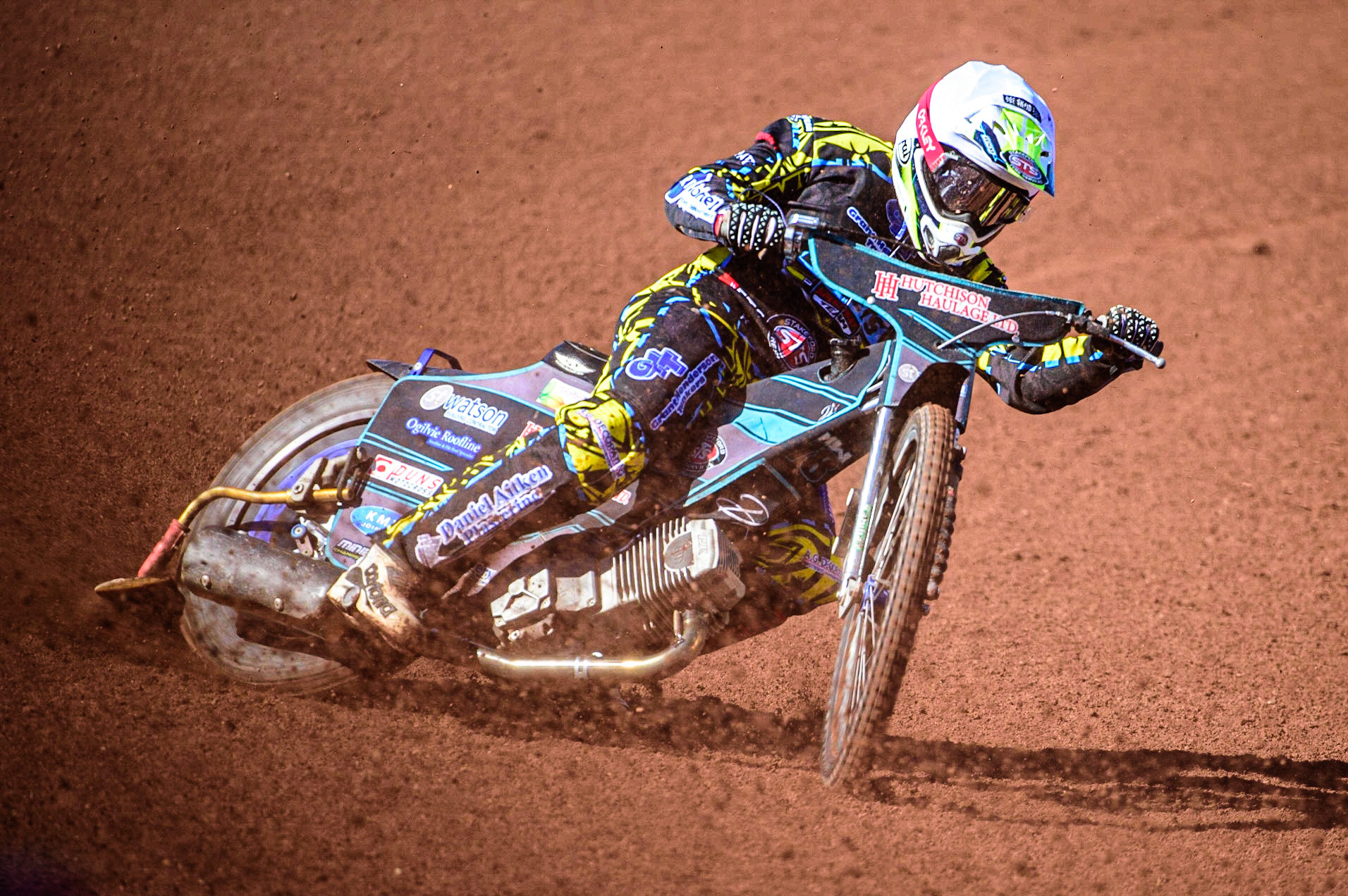 Mason Watson  in action for Berwick ‘GHT’ Bullets during the National Development League match between Belle Vue Colts and Berwick Bullets at the National Speedway Stadium, Manchester on Friday 7th April 2023. (Photo: Ian Charles | MI News)