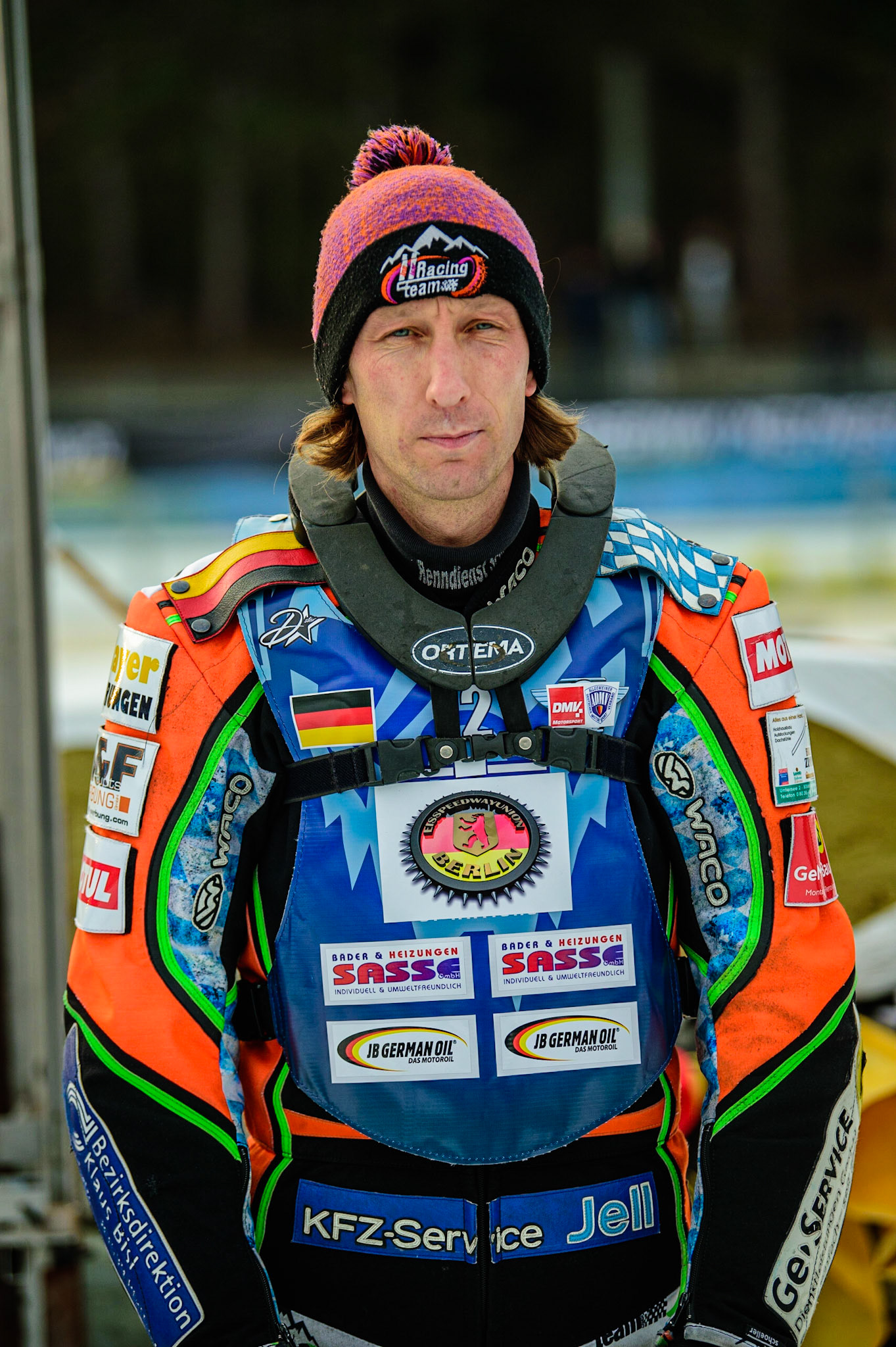 Markus Jell during the German Individual Ice Speedway Championship at Horst-Dohm-Eisstadion, Berlin on Friday 3rd March 2023. (Photo: Ian Charles | MI News)