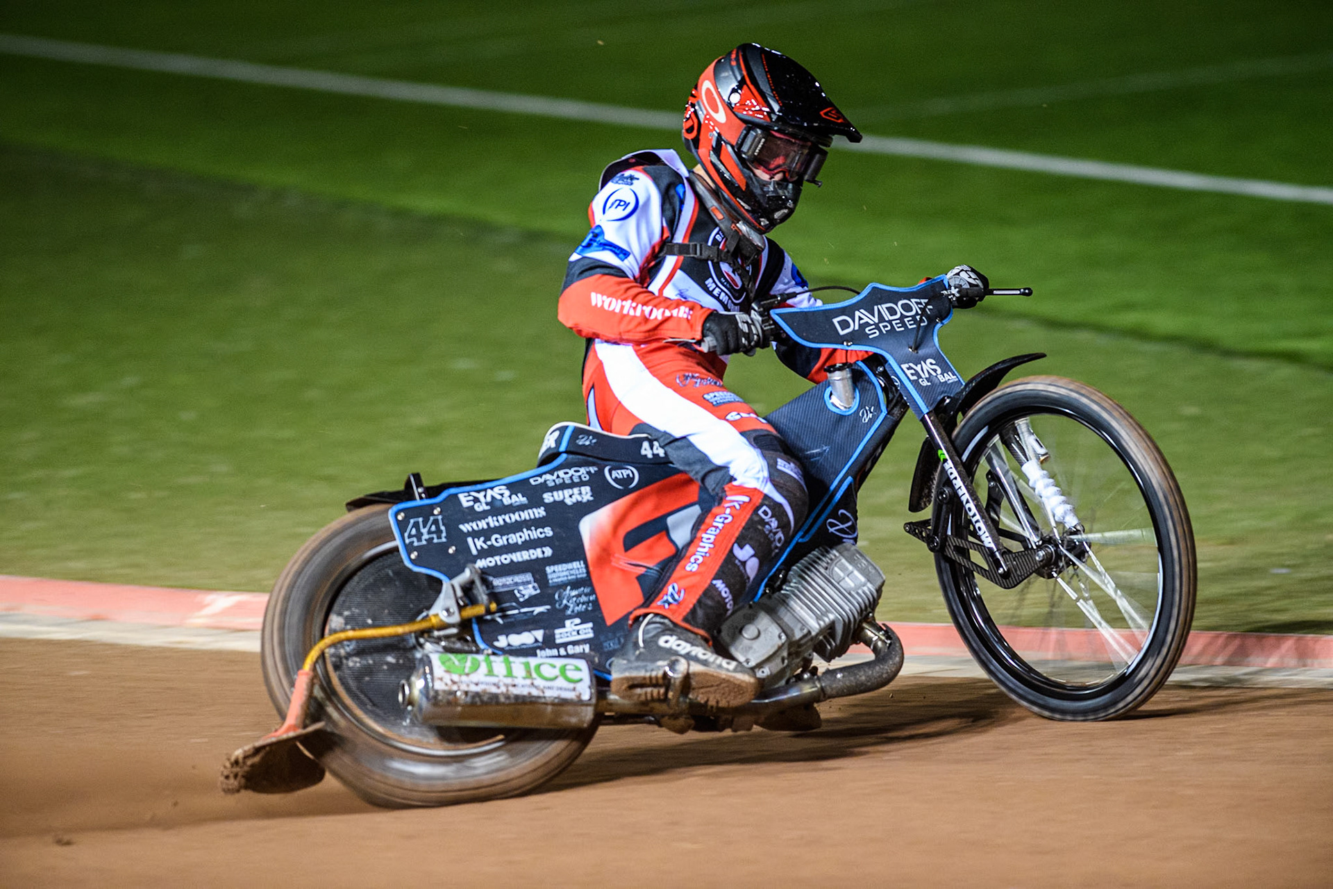 Reserve Freddy Hodder in action during the Peter Craven Memorial Trophy meeting at the National Speedway Stadium, Manchester on Monday 18th March 2024. (Photo: Ian Charles | MI News)