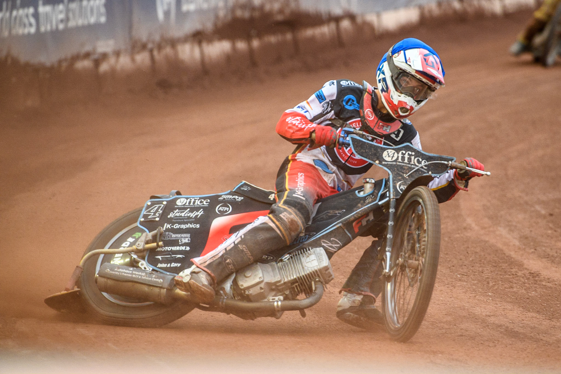 Freddy Hodder in action  for Belle Vue Cool Running Colts during the National Development League match between Belle Vue Colts and Edinburgh Monarchs Academy at the National Speedway Stadium, Manchester on Friday 21st July 2023. (Photo: Ian Charles | MI News)